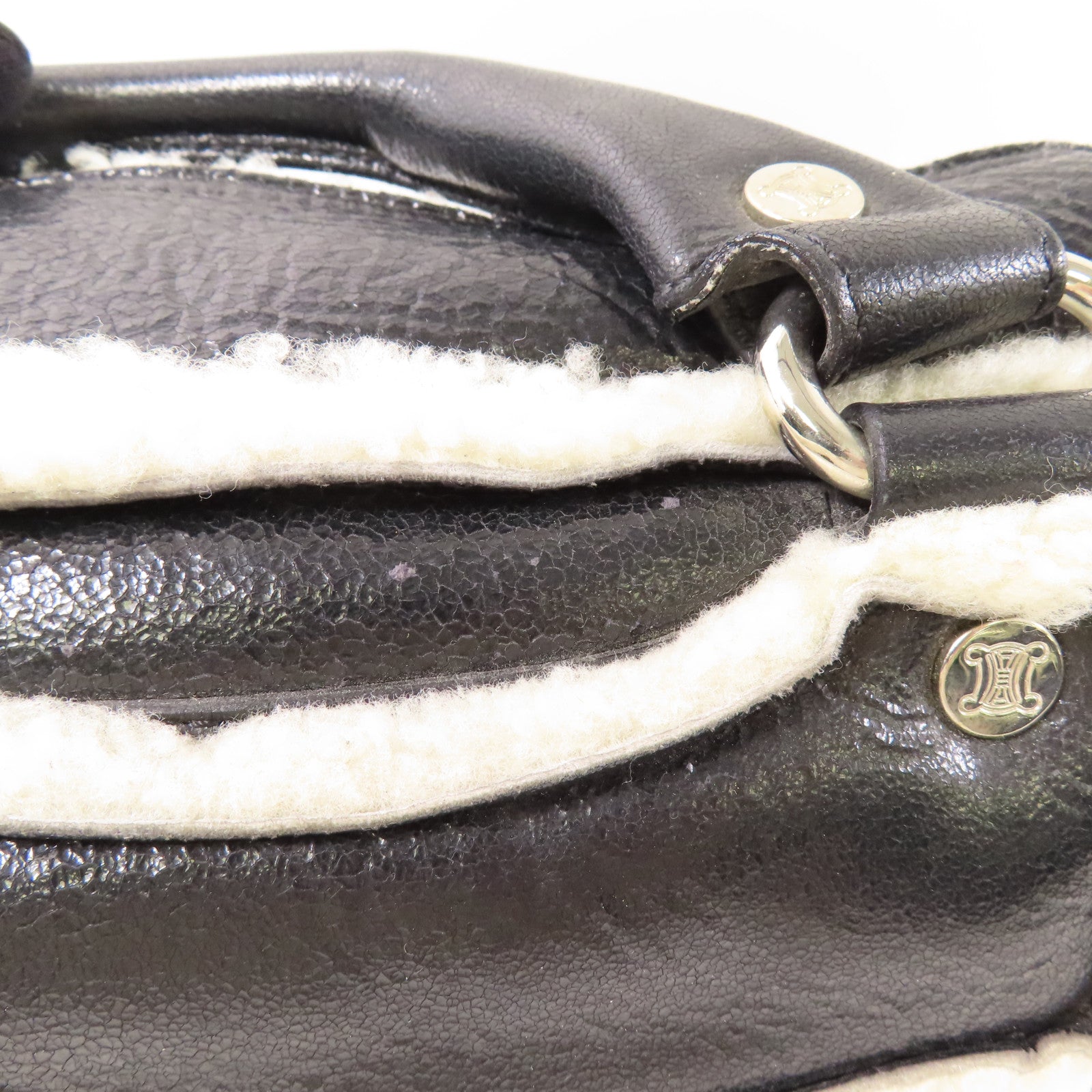 CELINE 【激減優惠】牛皮皮革Handbag銀扣手挽袋