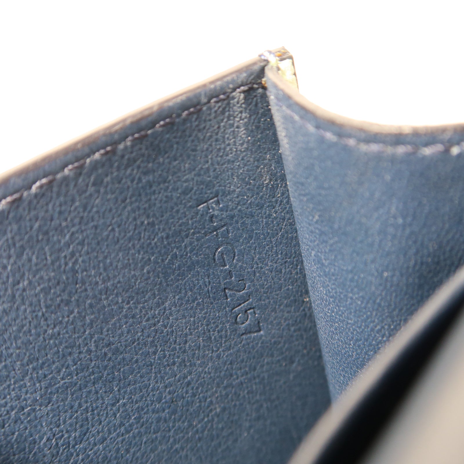CELINE 牛皮皮革Card Case金扣卡片套藍色