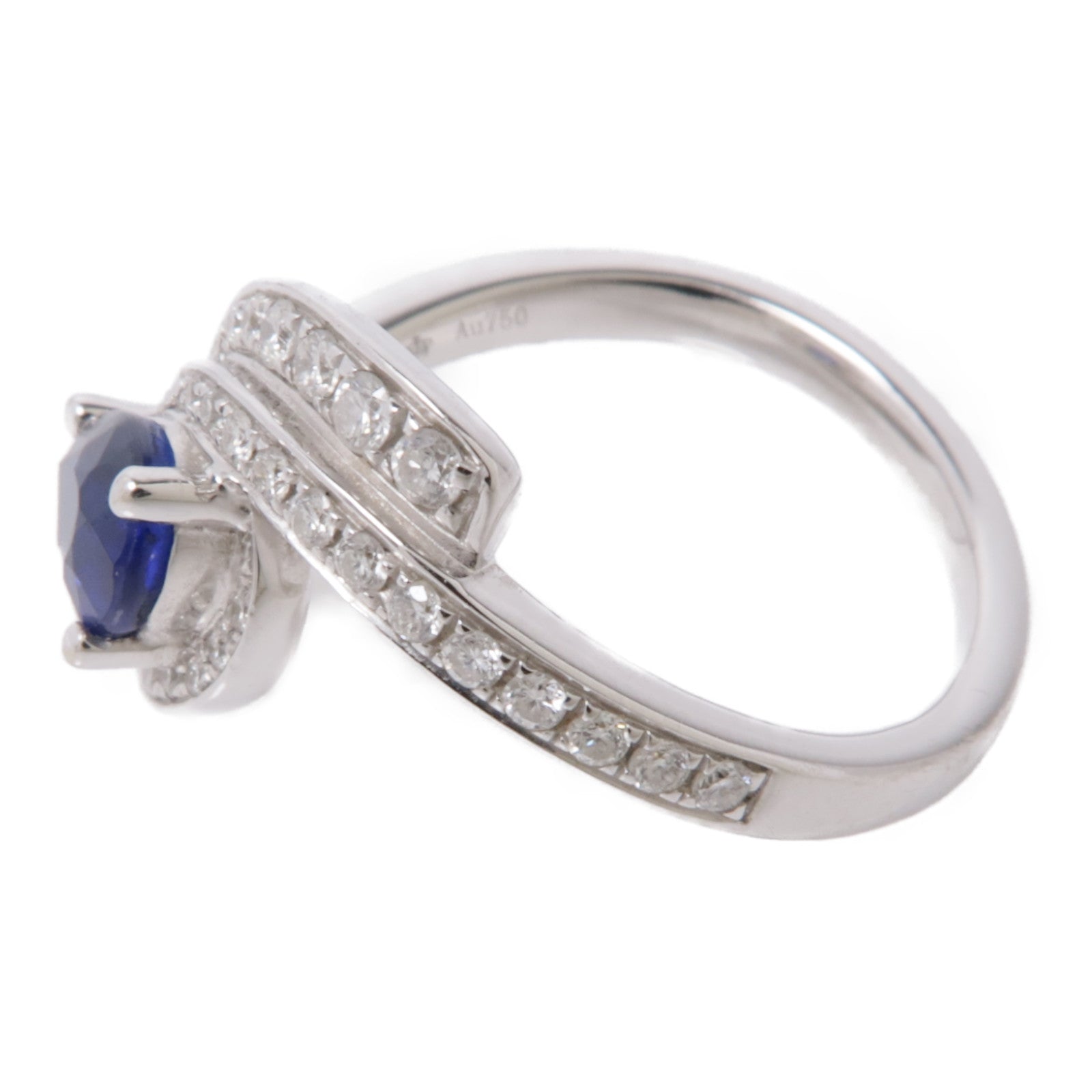 JEWELRY 【激減優惠】18K白金Sapphire Ring藍寶石/鑽石戒指US#6.5