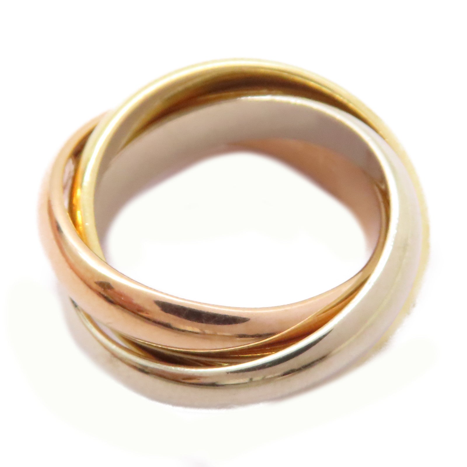 CARTIER 18K黃金/白金/玫瑰金Trinity Ring戒指US#5.25/Cartier#50