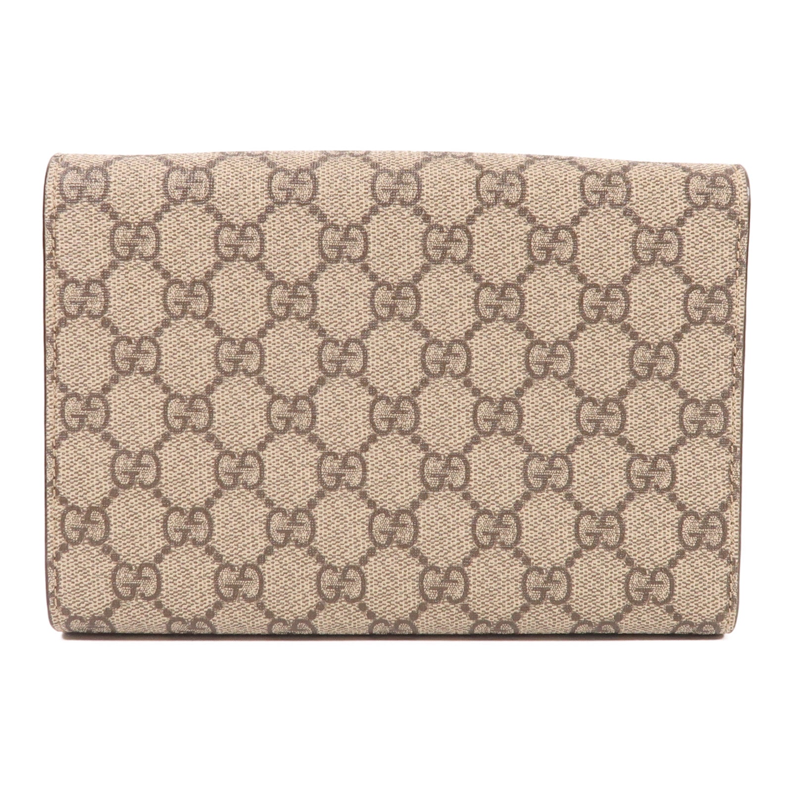 GUCCI 塗層帆布Dionysus Wallet On Chain銀扣鏈帶肩背袋