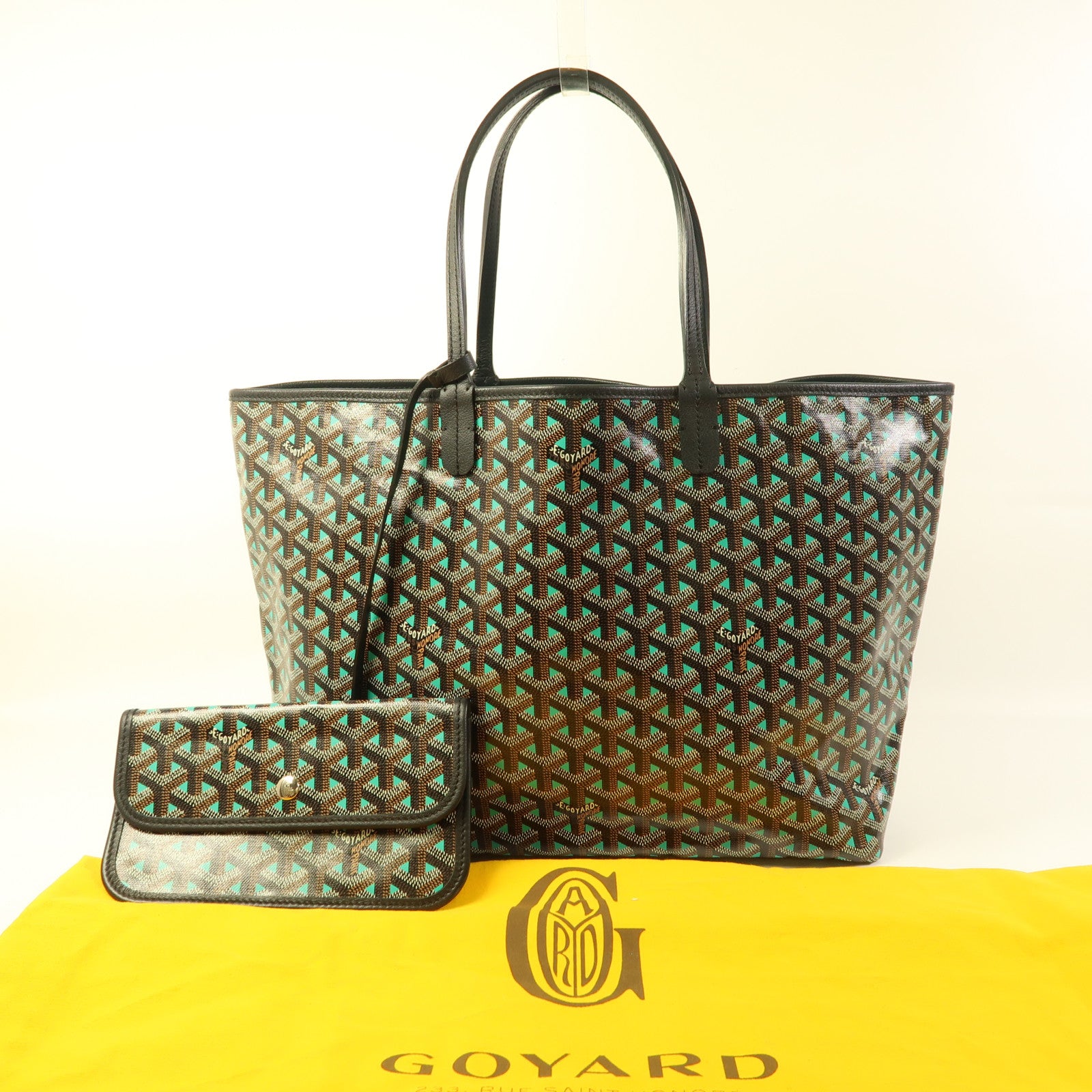 GOYARD Saint Louis Claire Voie Tote Bag Coated Canvas Black