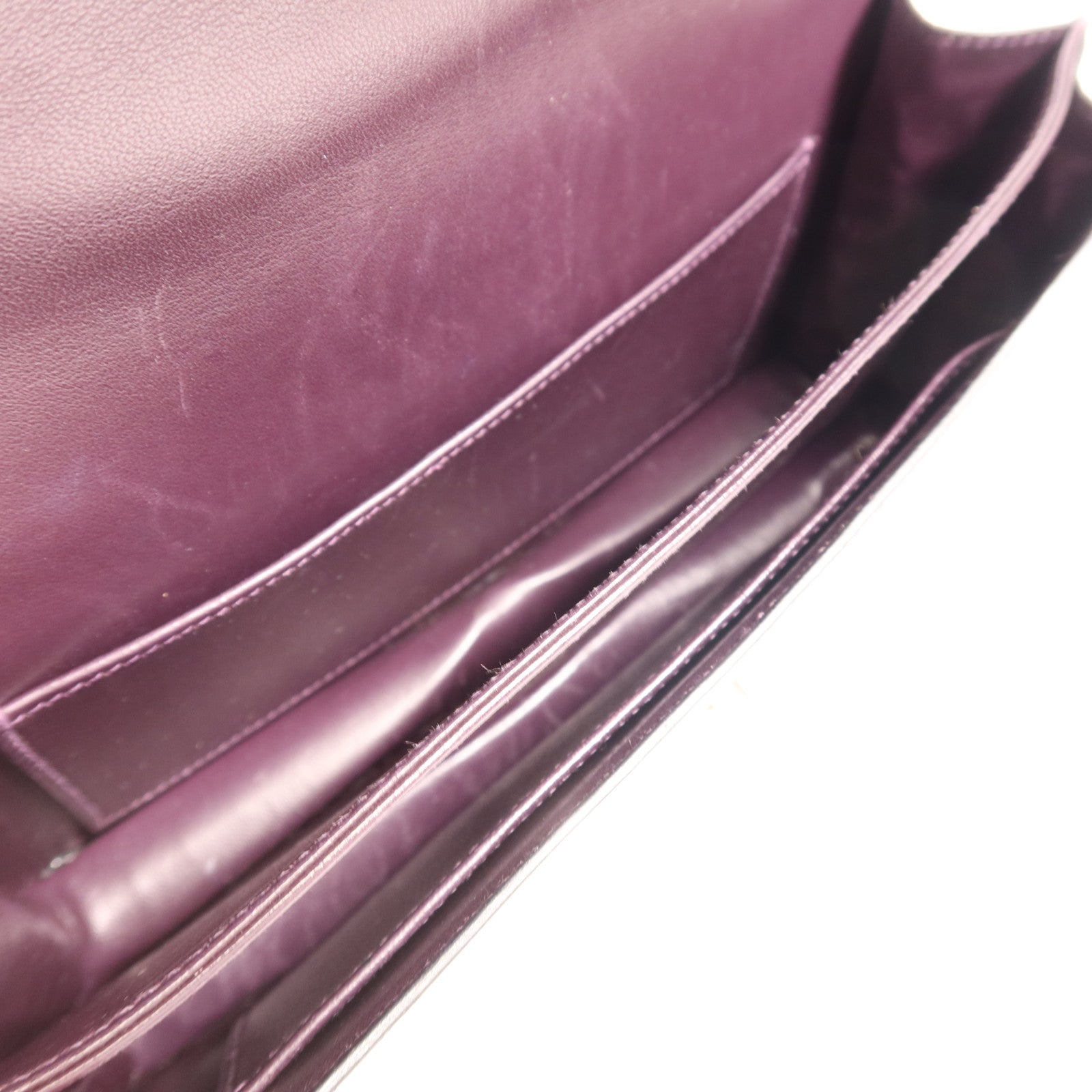 HERMES 鱷魚皮革Constance Elan銀扣肩背袋Amethyst