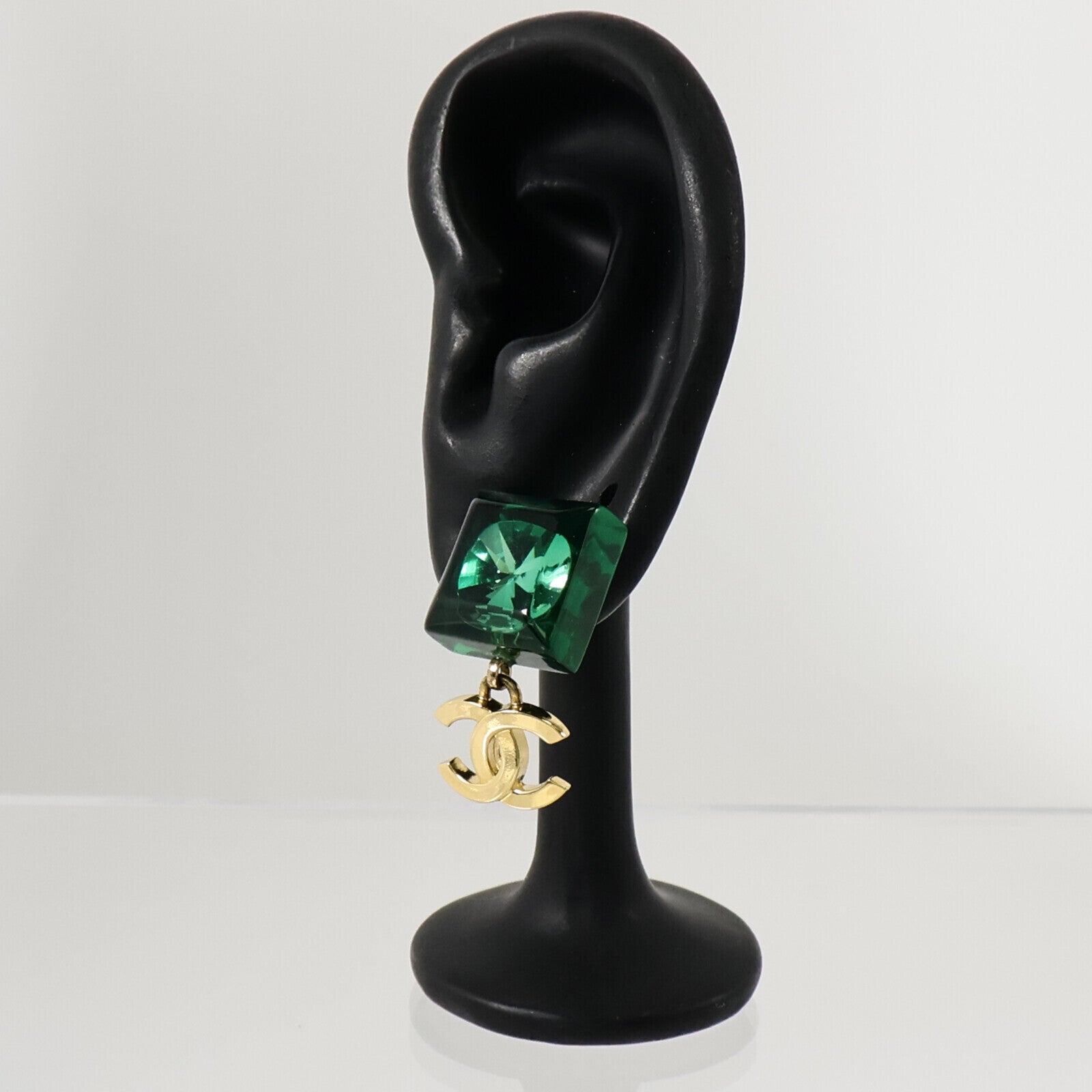 CHANEL PVC/金屬Cube CC Dangle Earrings耳環