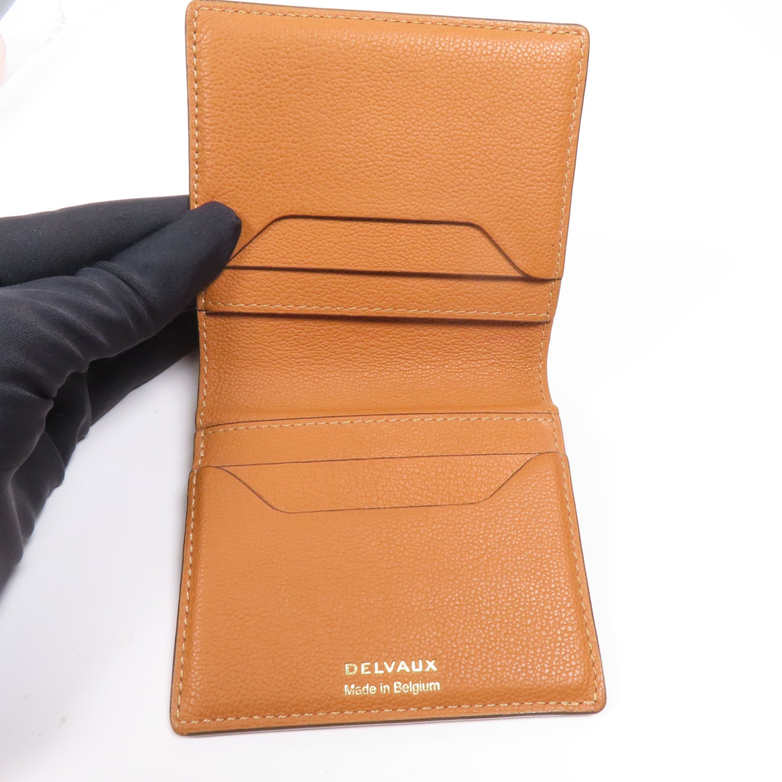 Delvaux 牛皮皮革Mini Livre Wallet錢包