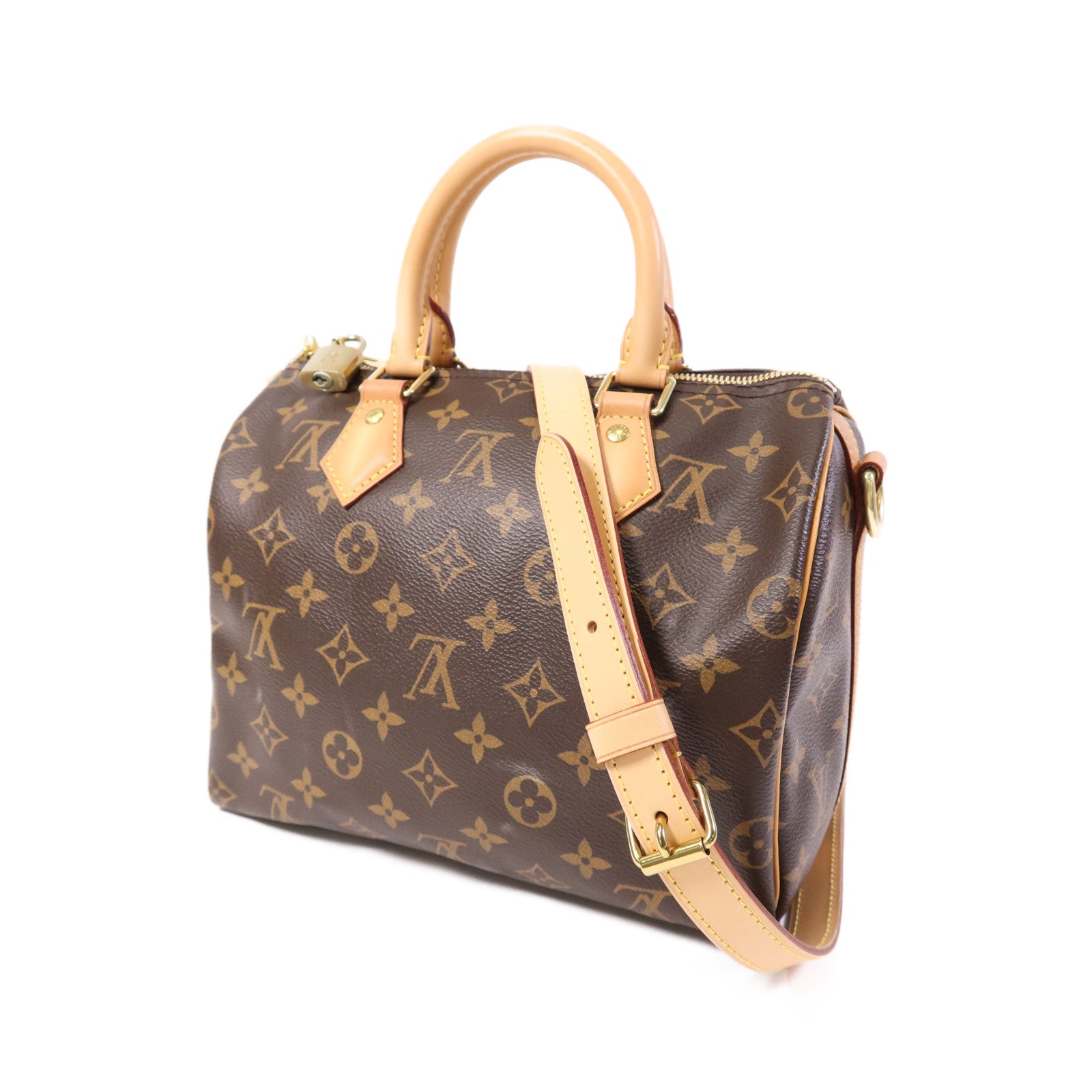 LOUIS VUITTON Monogram Speedy Bandouliere 25金扣手挽肩背兩用袋