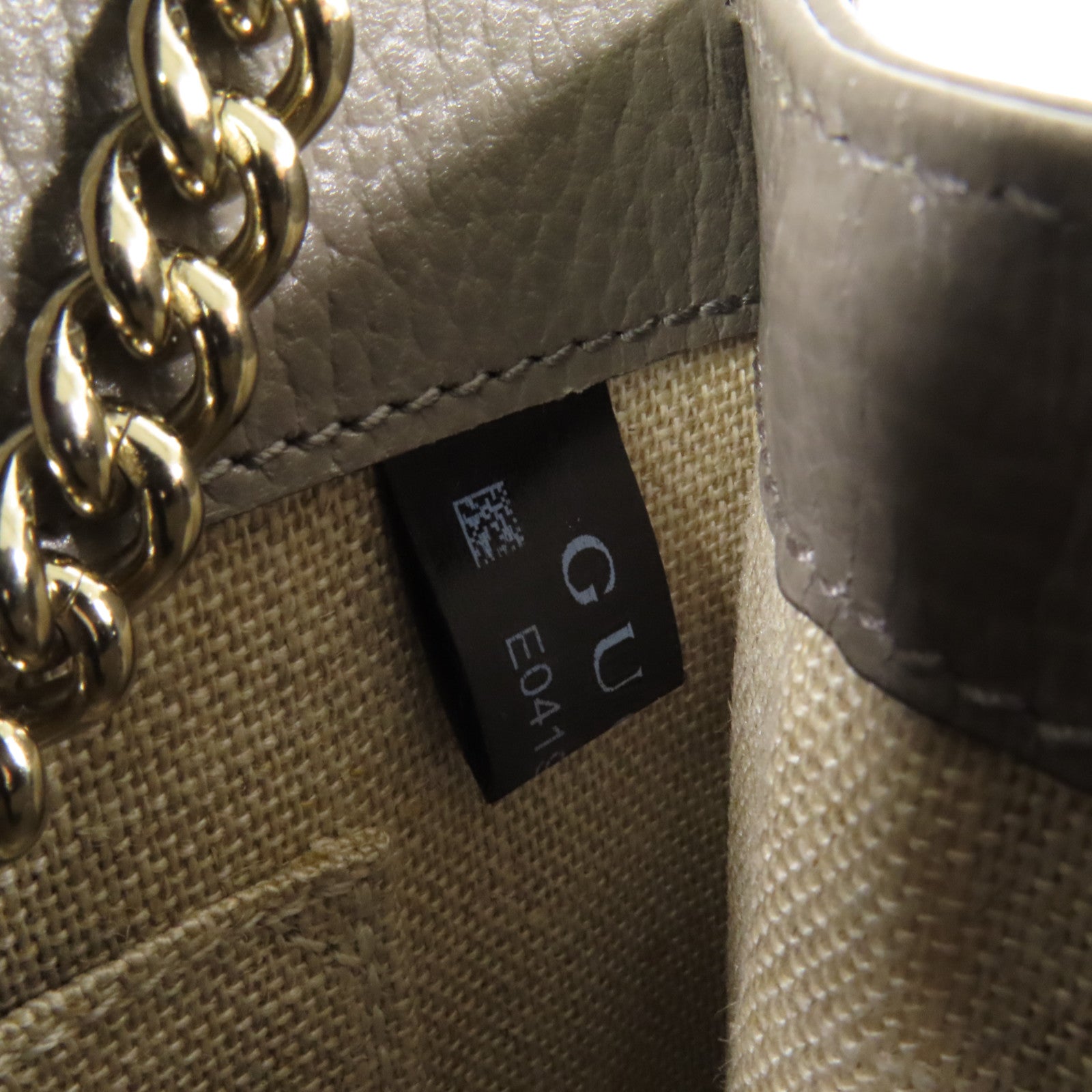 GUCCI 牛皮皮革Interlocking G金扣鏈帶肩背袋