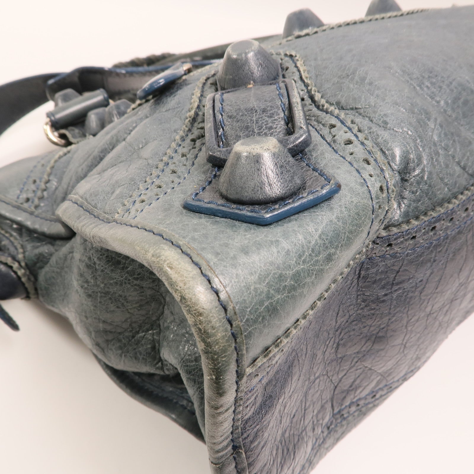 BALENCIAGA 牛皮皮革Giant City銀扣手挽肩背兩用袋