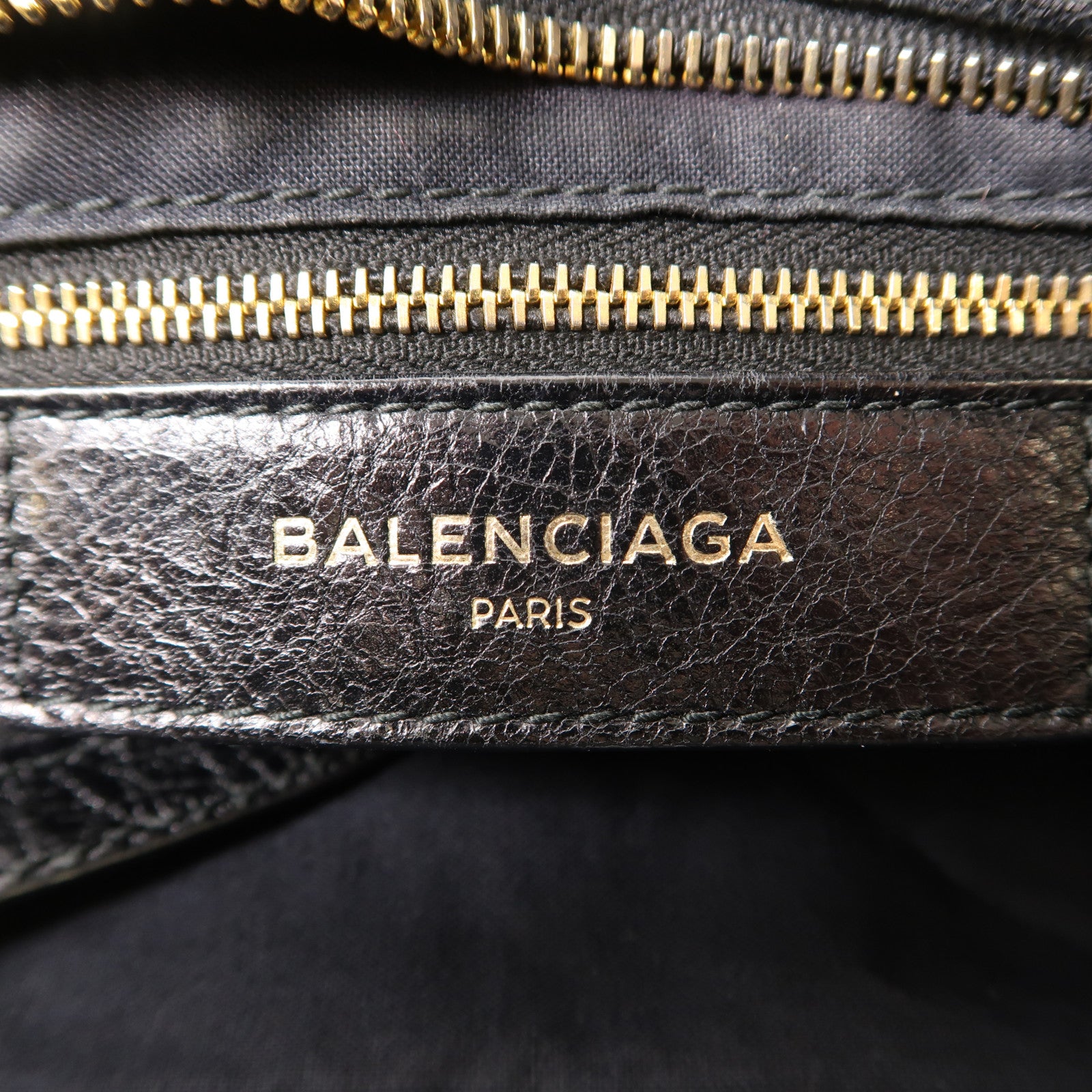 BALENCIAGA 牛皮皮革City Bag金扣手挽肩背兩用袋黑色