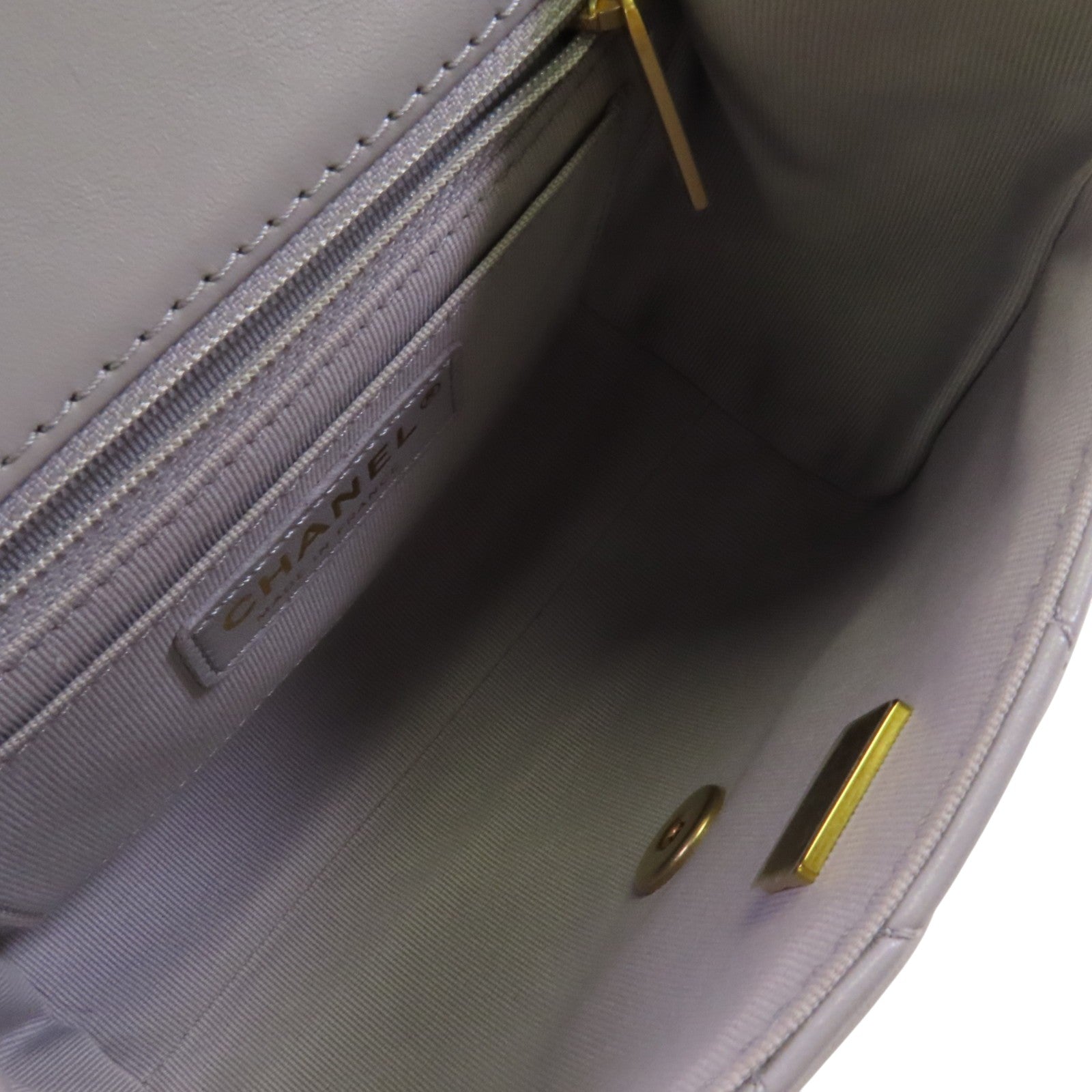 CHANEL 羊皮皮革Chain Shoulder金扣鏈帶肩背袋