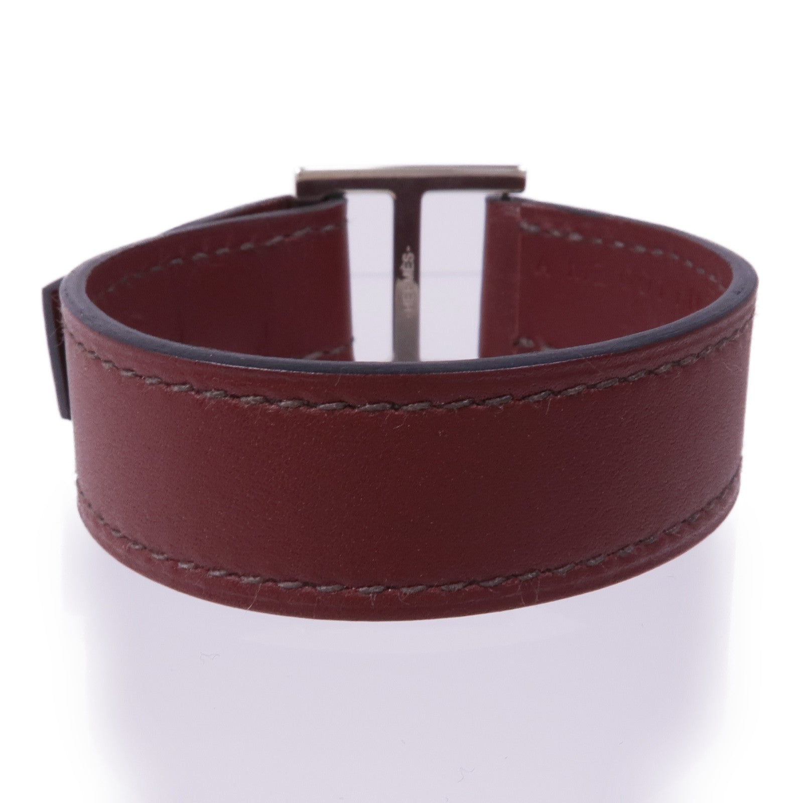 HERMES 【激減優惠】Swift皮革Bracelet銀扣手帶