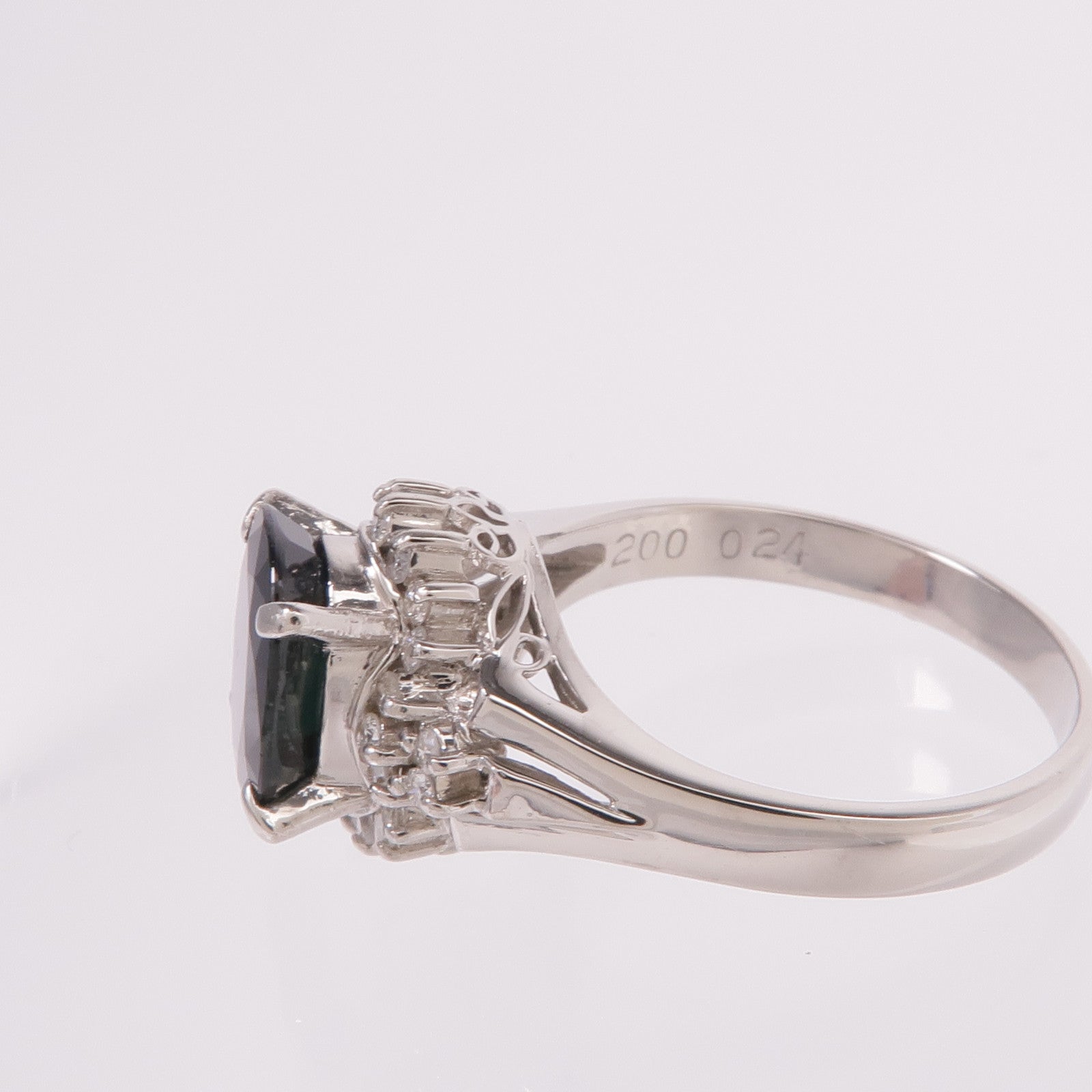 JEWELRY PT900鉑金Sapphire Diamond Ring藍寶石/鑽石戒指US#6.25