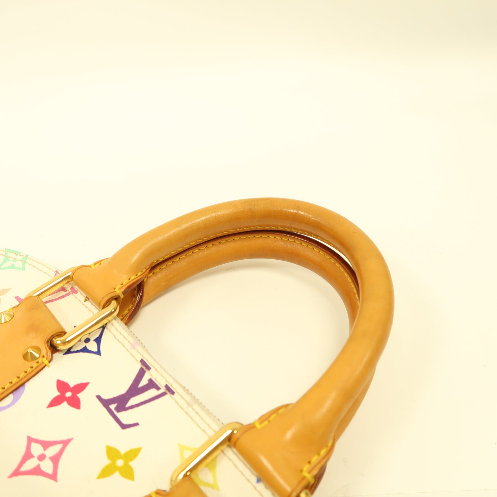 LOUIS VUITTON Monogram Multicolore Alma金扣手挽袋白色/彩色