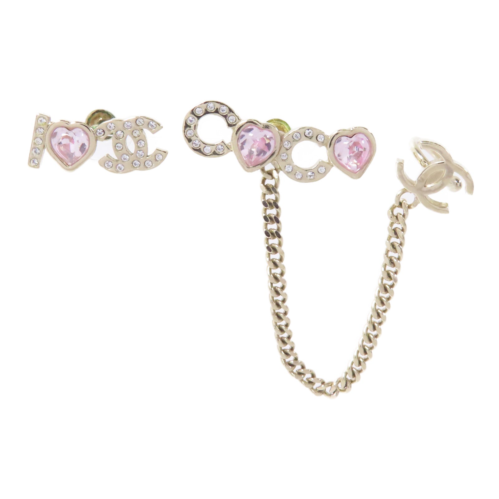 CHANEL 金屬Earrings耳環金色/粉色
