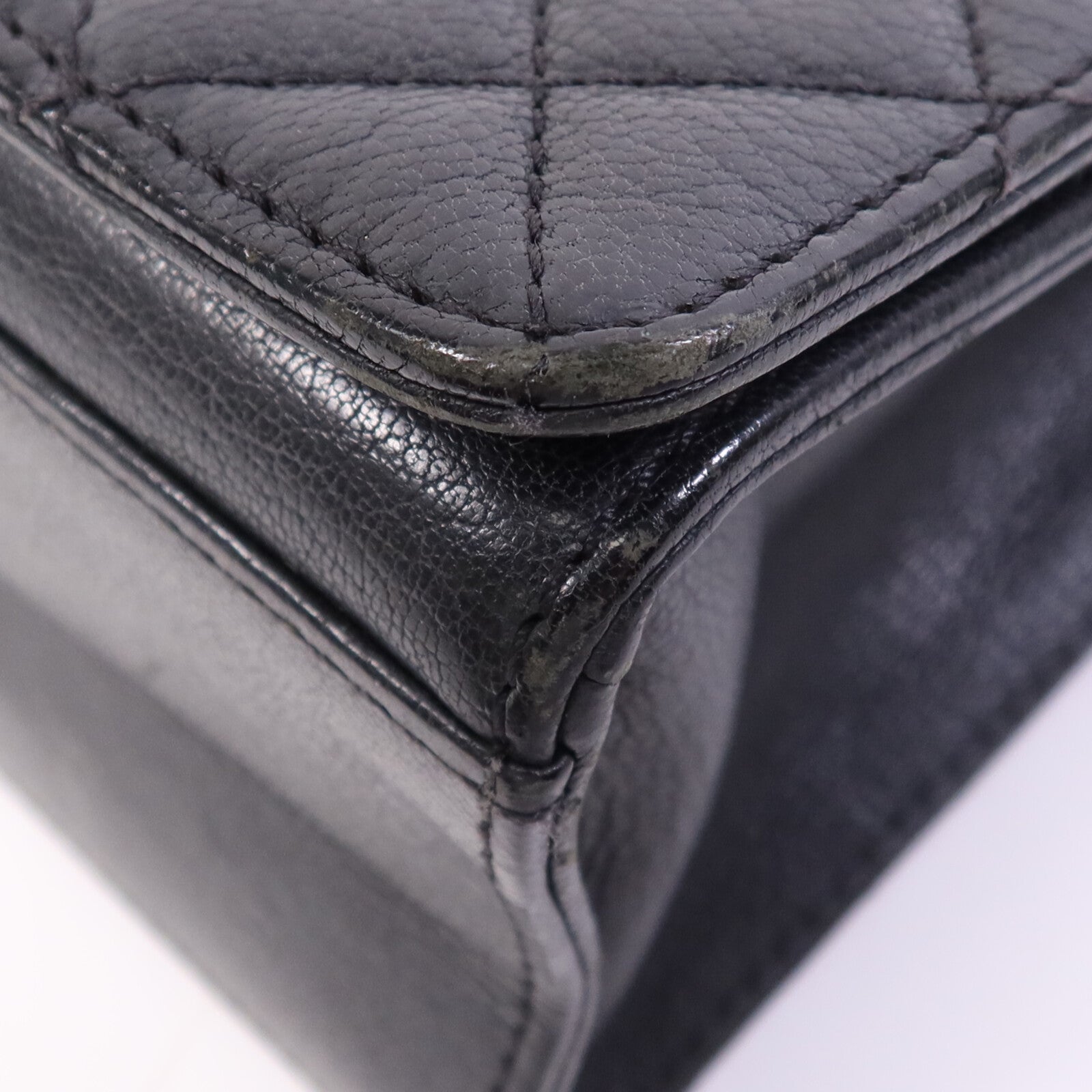 CHANEL 牛皮皮革Rita Top Handle Flap金扣鏈帶肩背袋