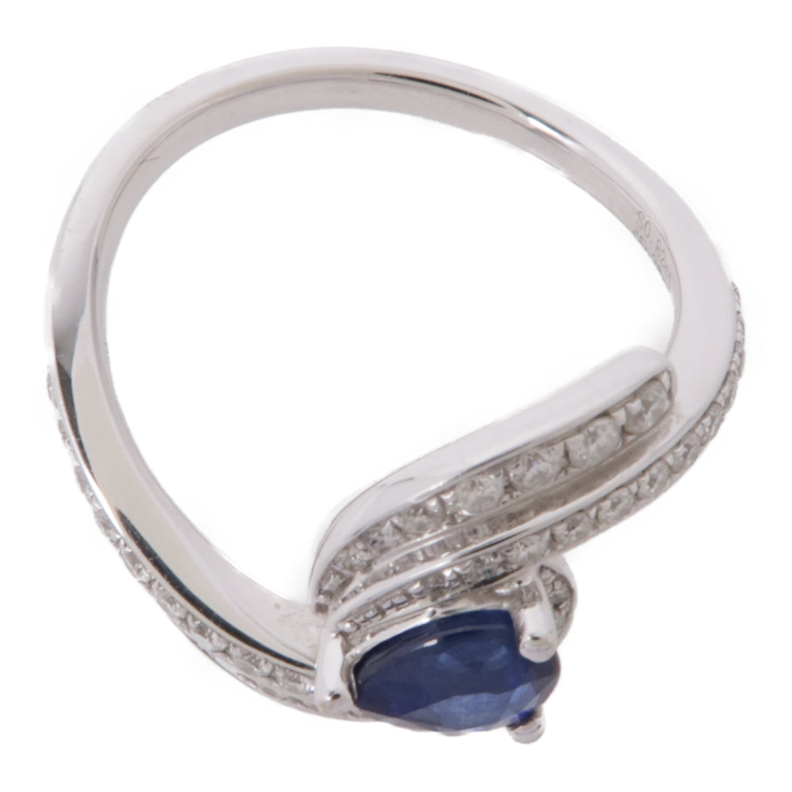 JEWELRY 【激減優惠】18K白金Sapphire Ring藍寶石/鑽石戒指US#6.5