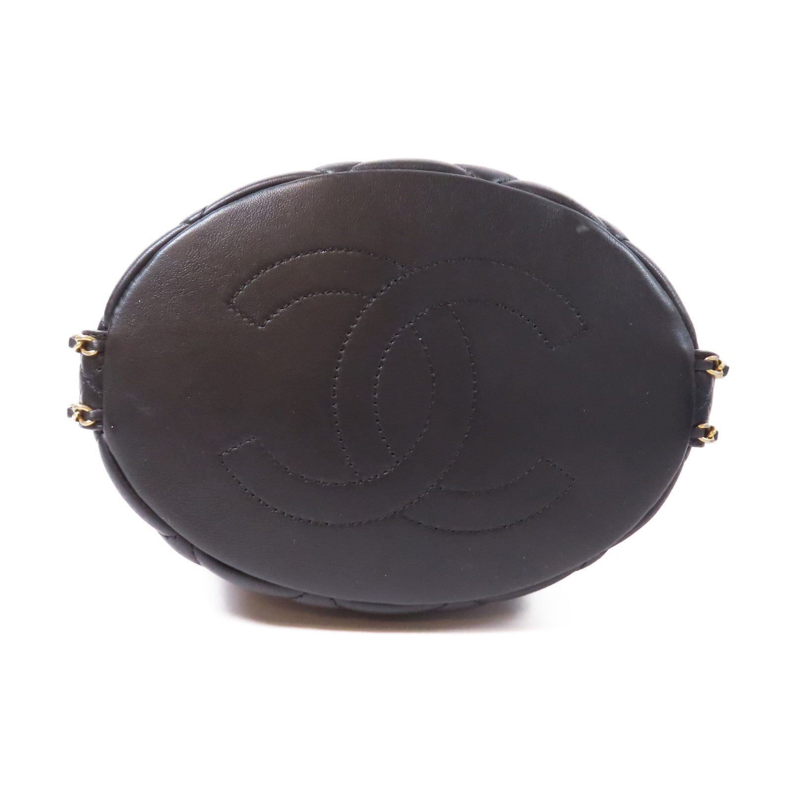 CHANEL 【激減優惠】菱格羊皮皮革Chain Shoulder Bucket金扣鏈帶肩背袋黑色