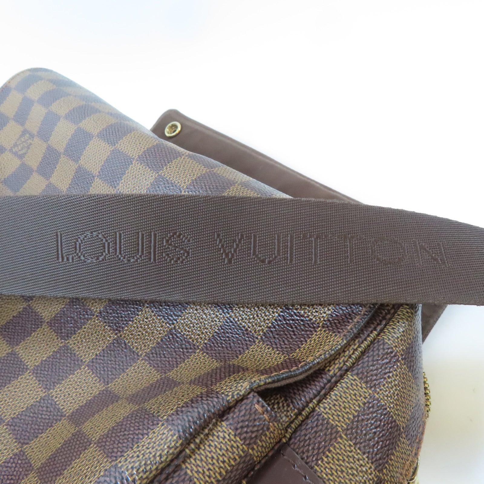 LOUIS VUITTON Damier Naviglio金扣肩背袋啡色