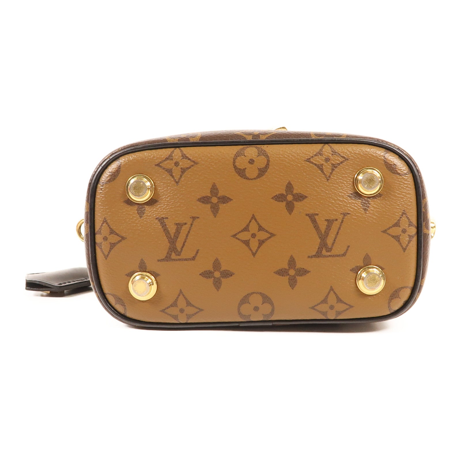 LOUIS VUITTON Monogram Reverse Vanity PM金扣手挽肩背兩用袋棕色