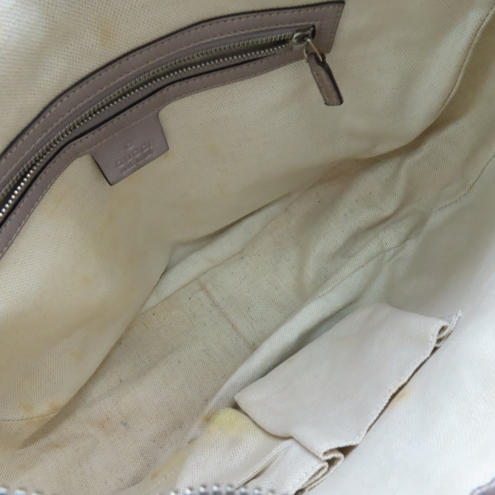 GUCCI 【清倉大減價】牛皮皮革Shoulder Bag肩背袋銀淺紫紅色