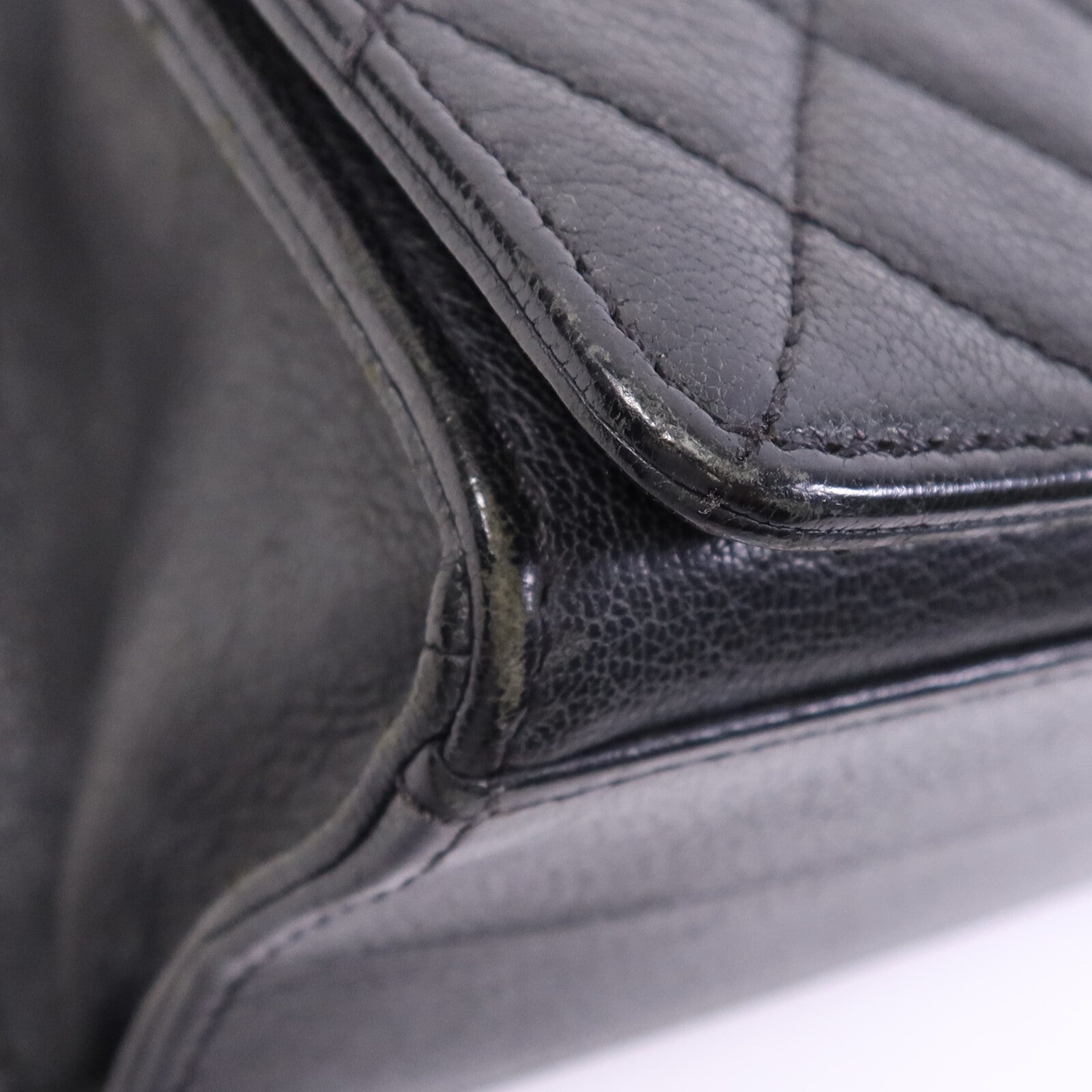 CHANEL 牛皮皮革Rita Top Handle Flap金扣鏈帶肩背袋