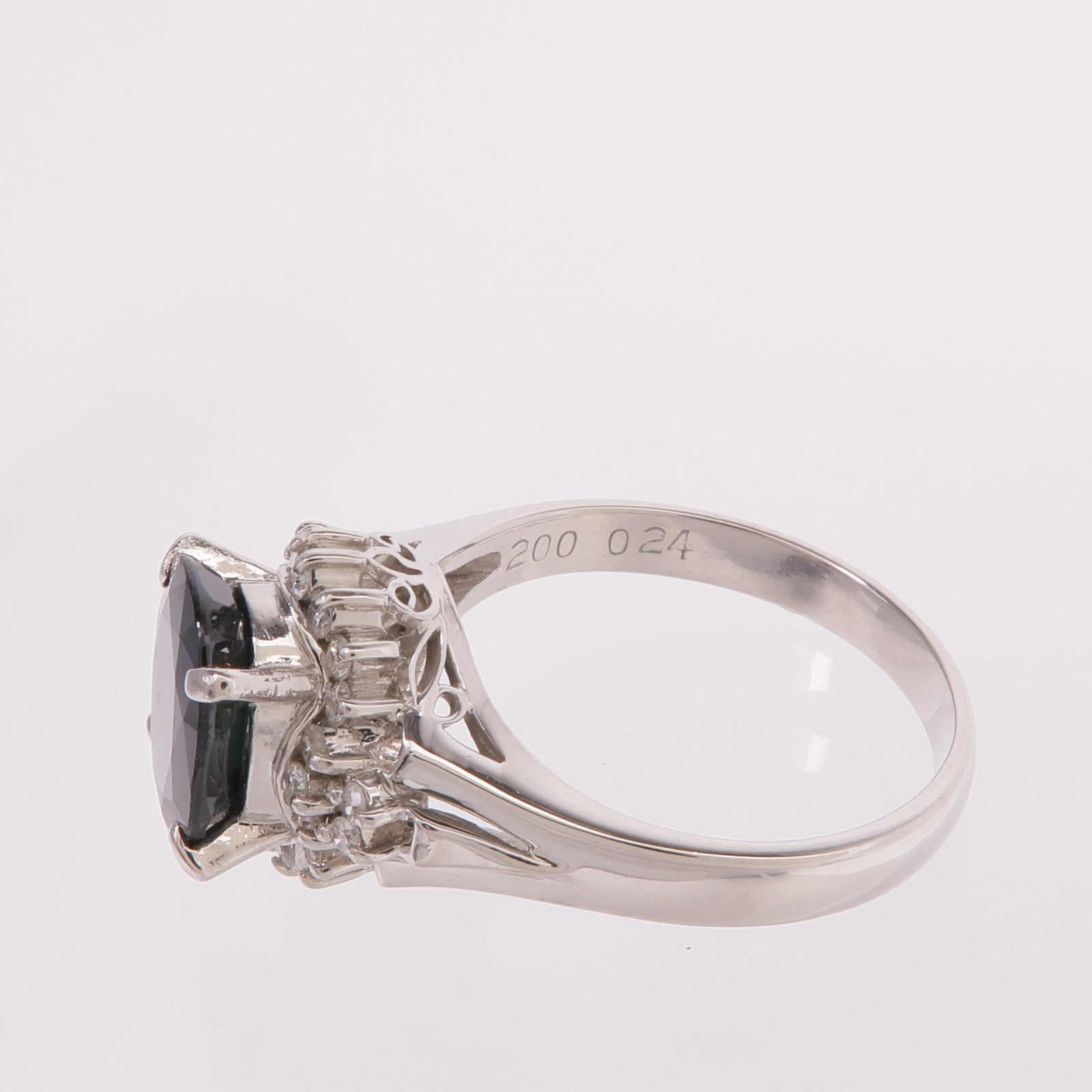 JEWELRY PT900鉑金Sapphire Diamond Ring藍寶石/鑽石戒指US#6.25