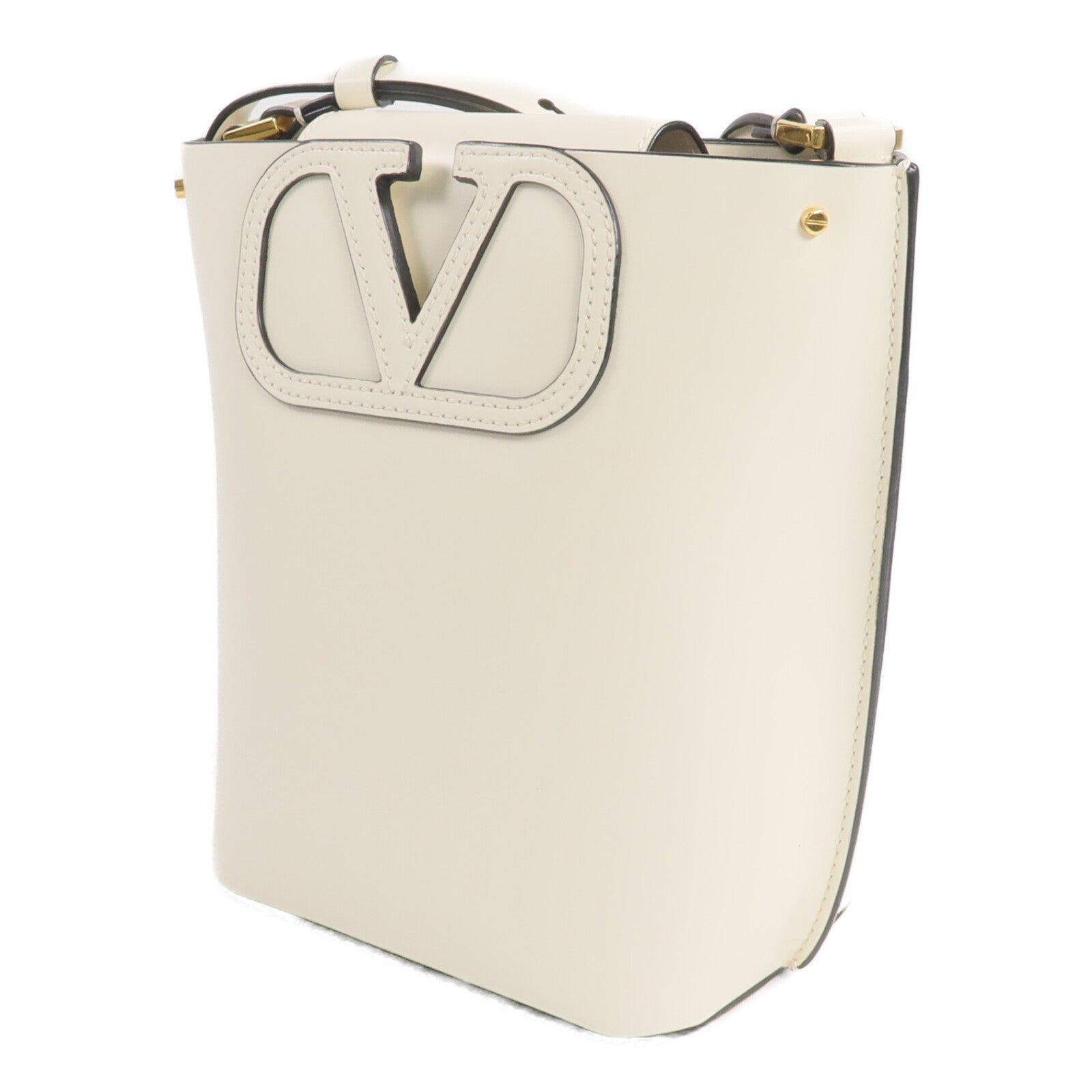 Valentino 牛皮皮革Vlogo Bucket Bag金扣肩背袋