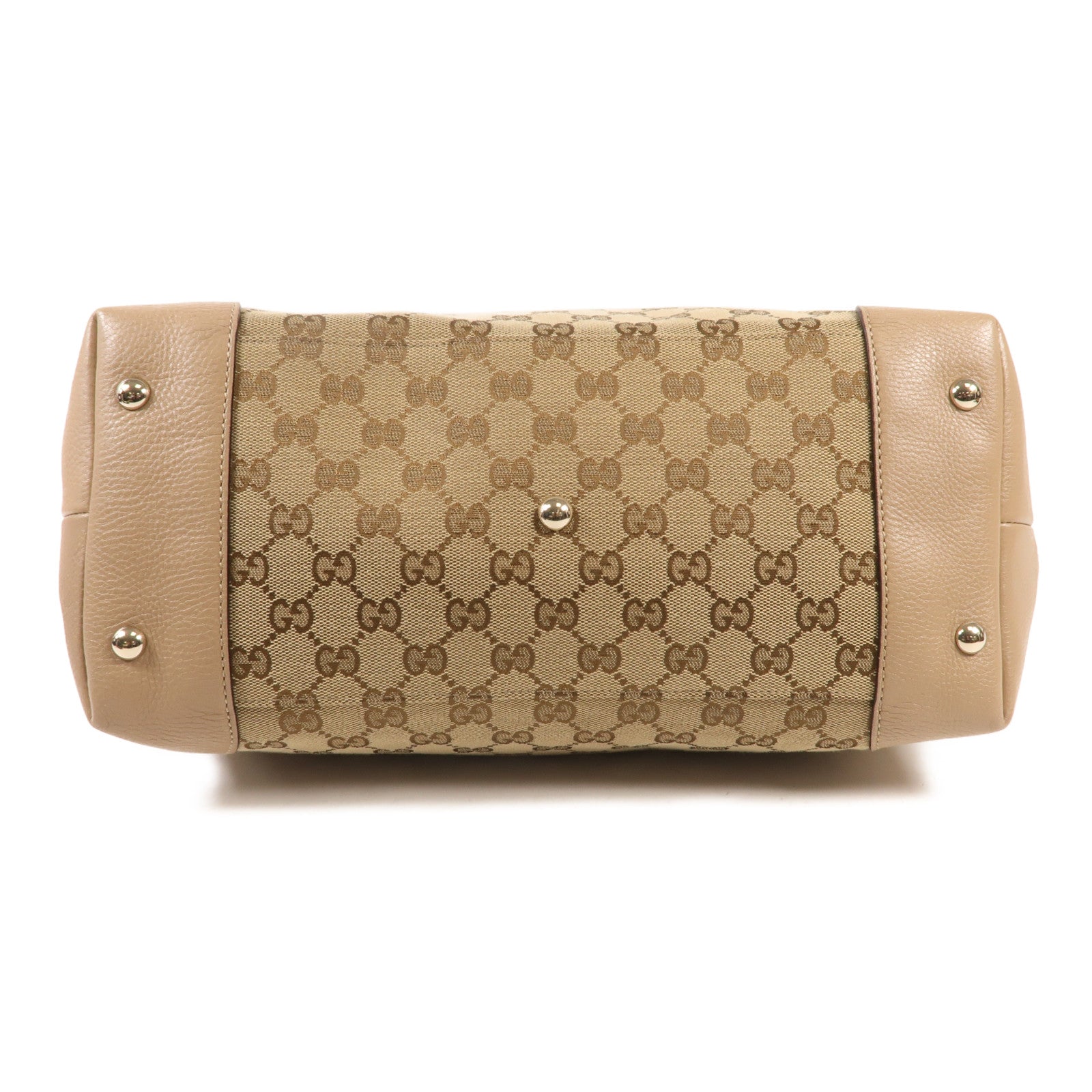 GUCCI 帆布GG Horsebit金扣肩背袋