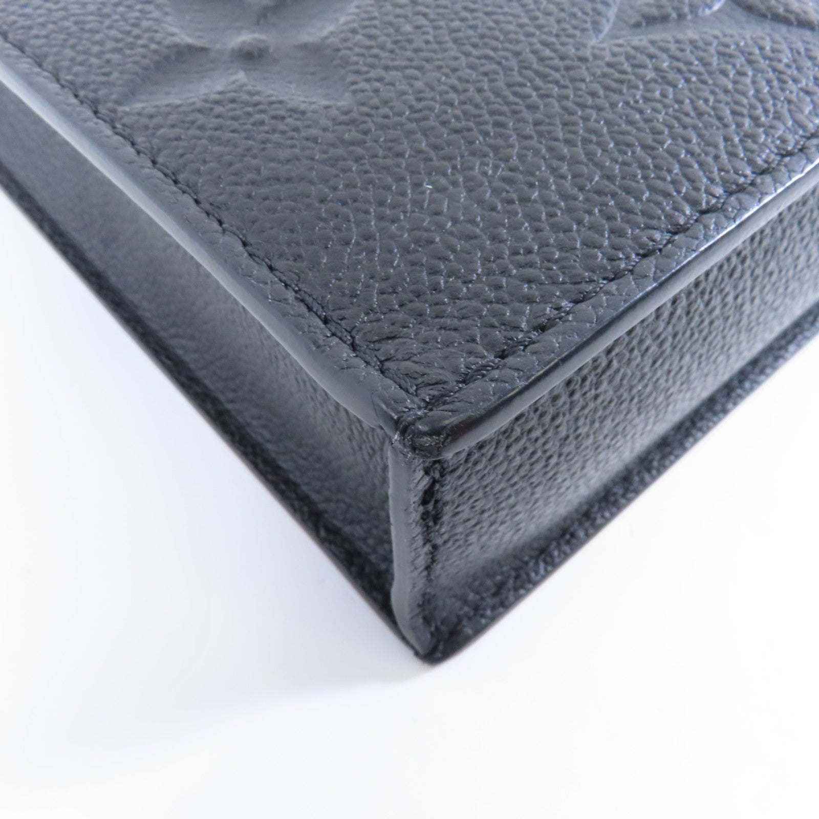 LOUIS VUITTON Monogram Empreinte Petit Sac Plat金扣手挽肩背兩用袋黑色