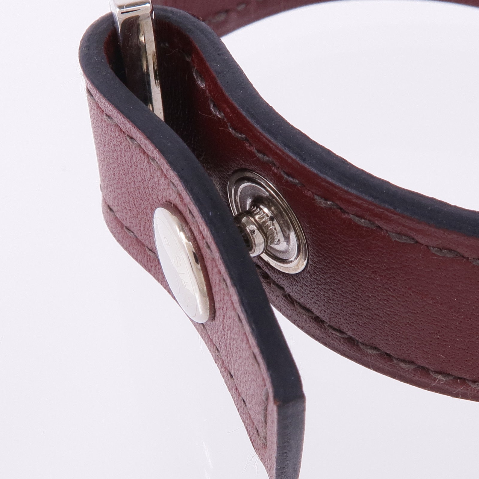 HERMES 【激減優惠】Swift皮革Bracelet銀扣手帶