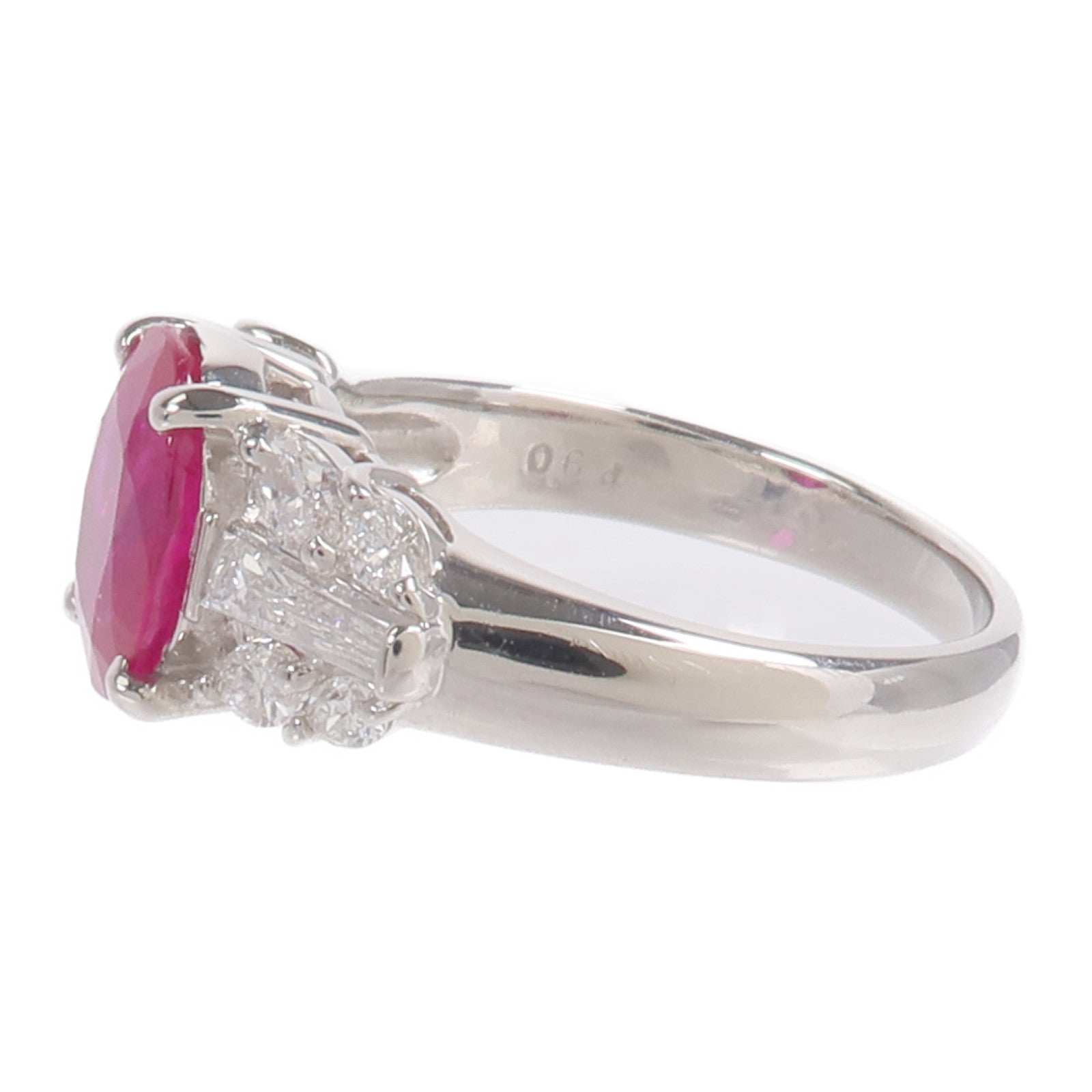 JEWELRY PT900鉑金Ruby Diamond Ring紅寶石/鑽石戒指