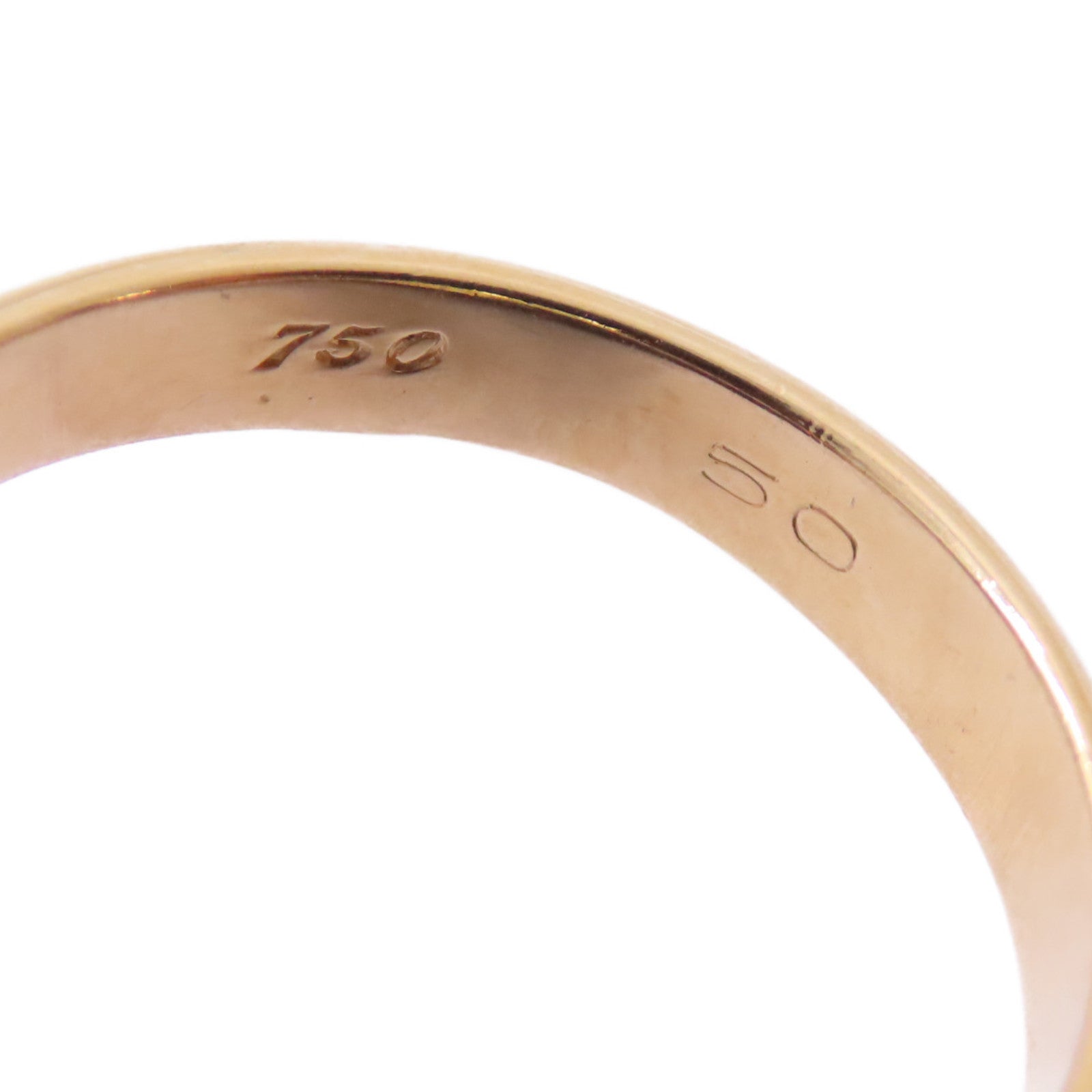CARTIER 18K黃金/白金/玫瑰金Trinity Ring戒指US#5.25/Cartier#50