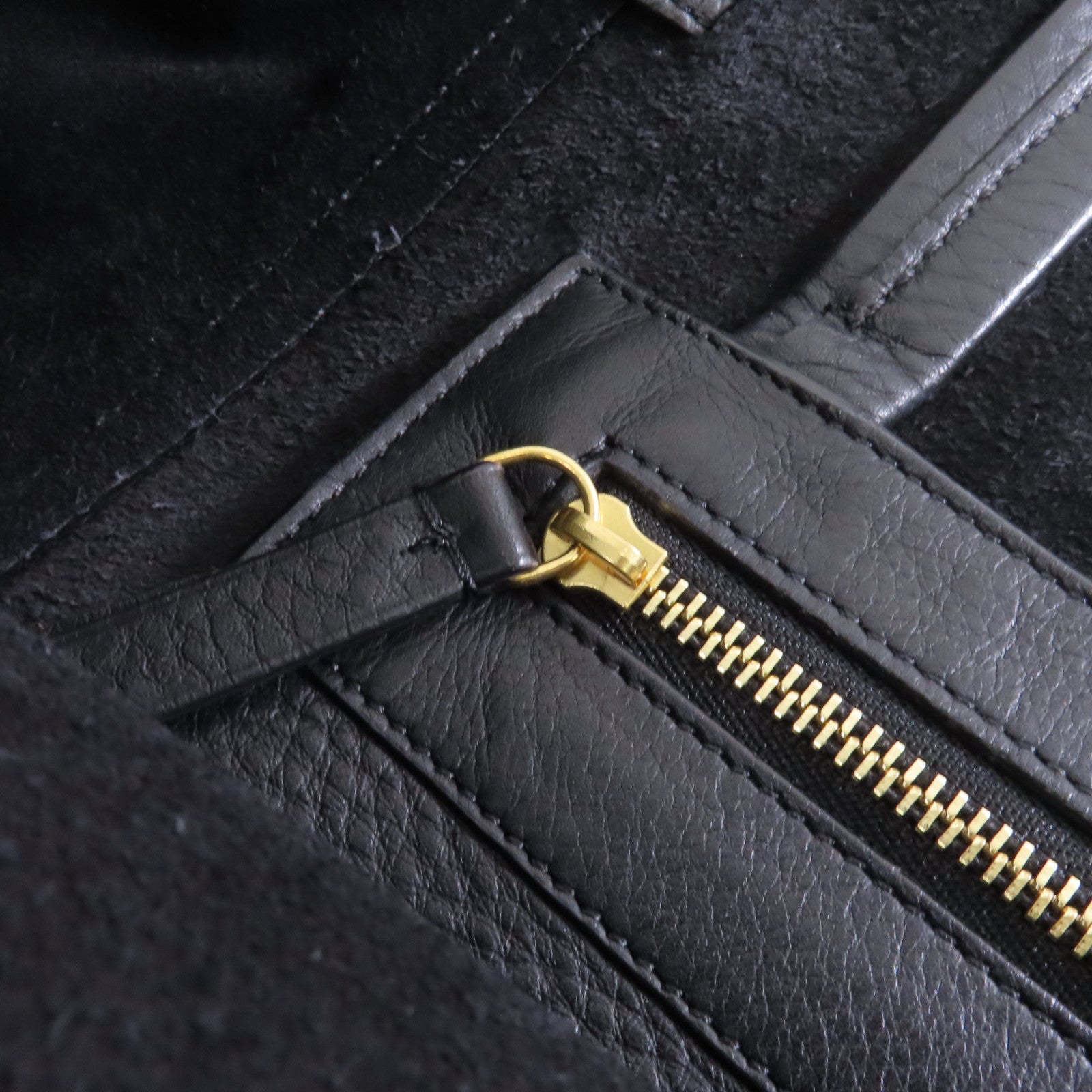 CELINE 牛皮皮革Tote Bag金扣手挽袋黑色