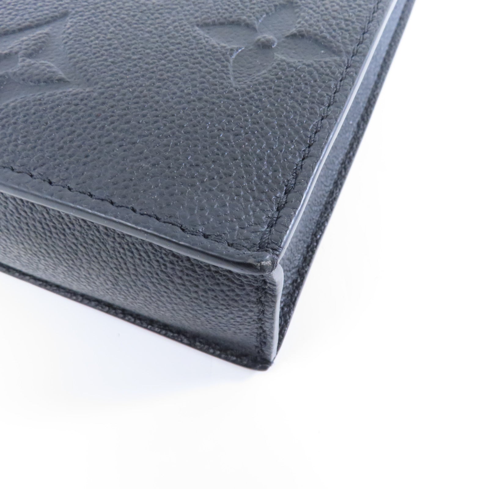 LOUIS VUITTON Monogram Empreinte Petit Sac Plat金扣手挽肩背兩用袋黑色