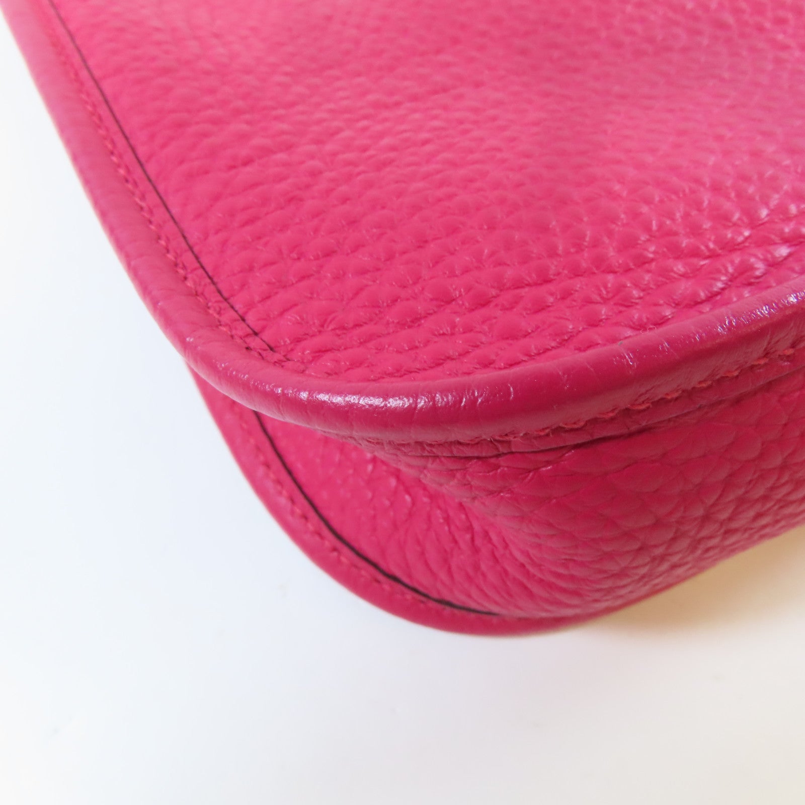 HERMES 【激減優惠】Taurillon Clemence皮革Evelyne TPM Shoulder Bag銀扣肩背袋粉紅色