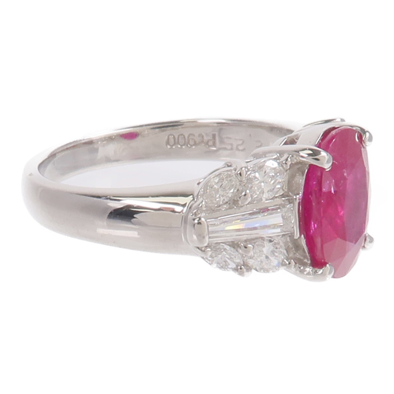 JEWELRY PT900鉑金Ruby Diamond Ring紅寶石/鑽石戒指