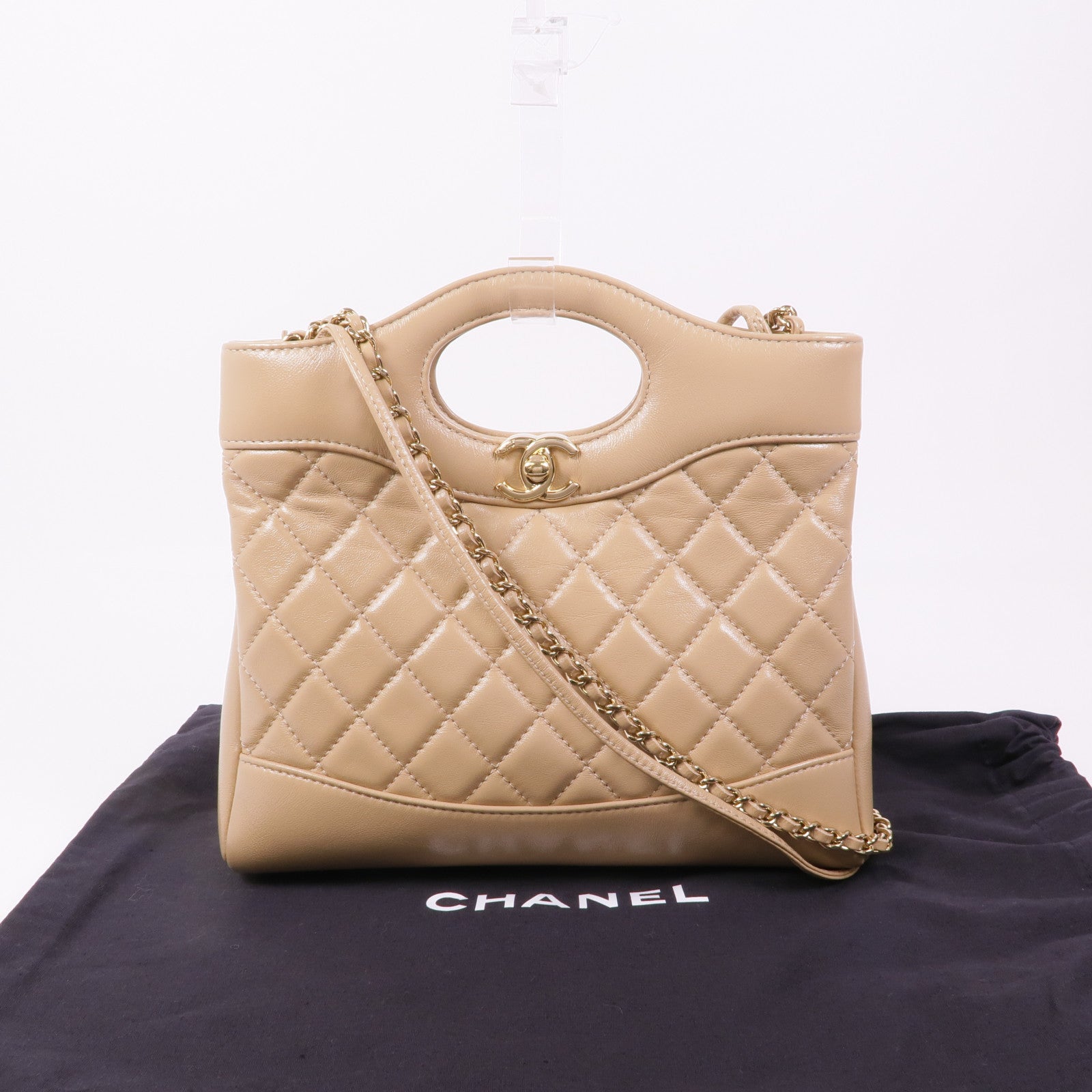 CHANEL 羊皮皮革Chanel 31 Mini金扣手挽肩背兩用袋