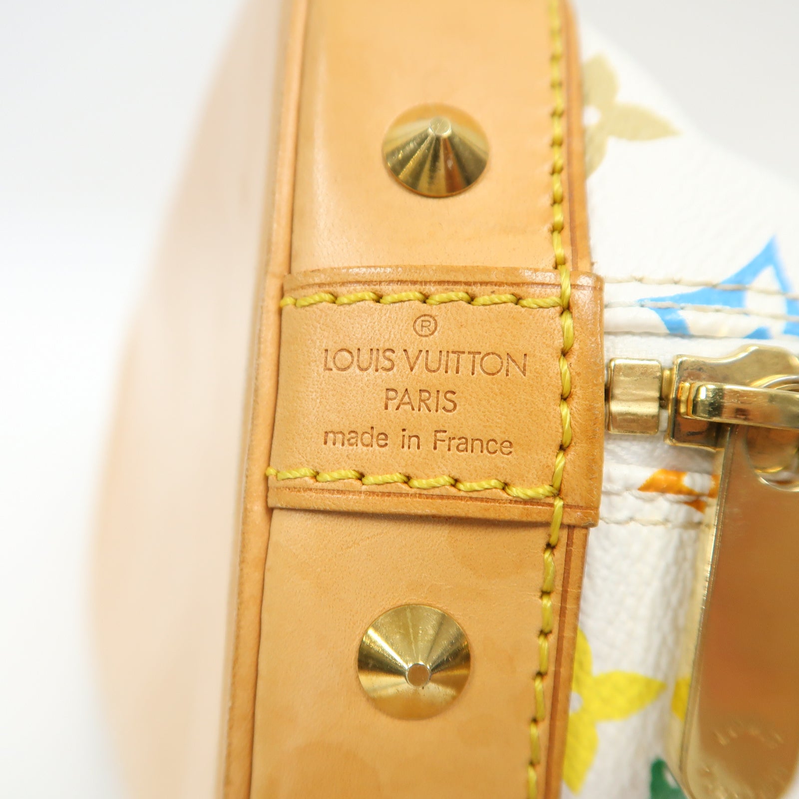 LOUIS VUITTON Monogram Multicolore Alma金扣手挽袋白色/彩色