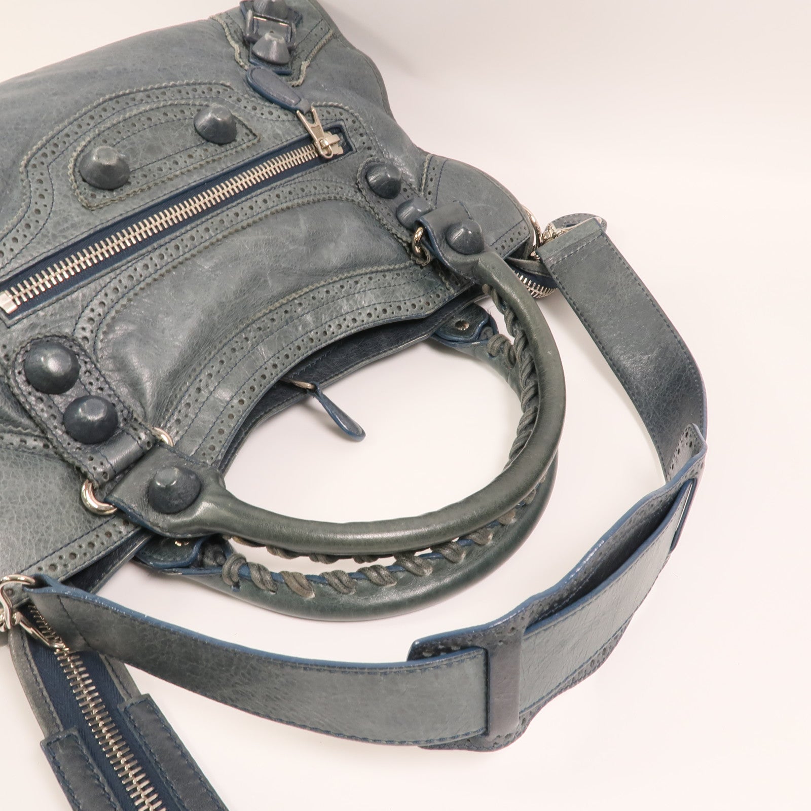 BALENCIAGA 牛皮皮革Giant City銀扣手挽肩背兩用袋