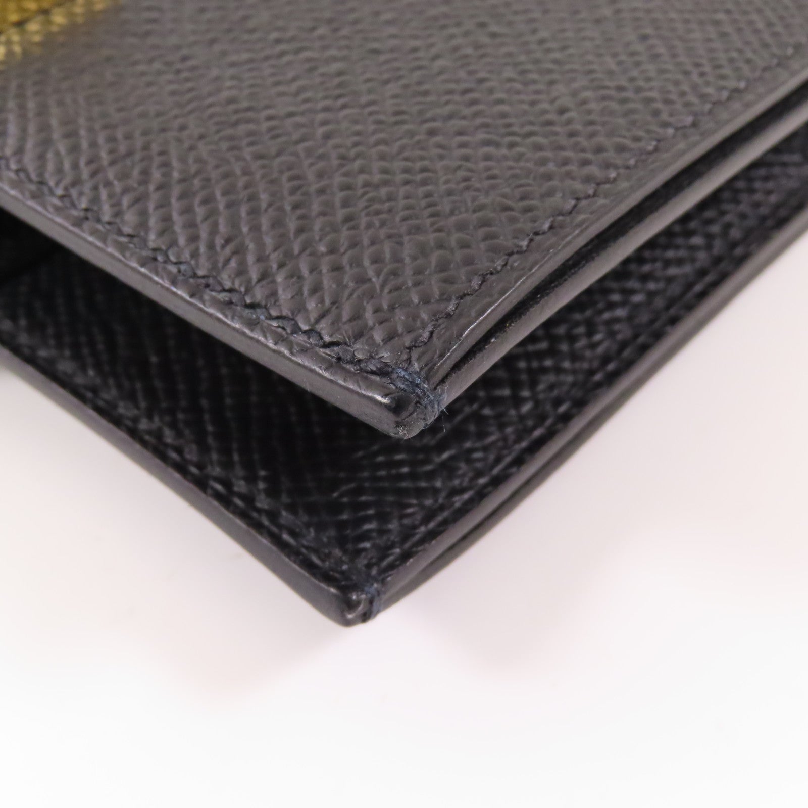 HERMES Epsom皮革Bearn Compact Wallet金扣錢包Noir