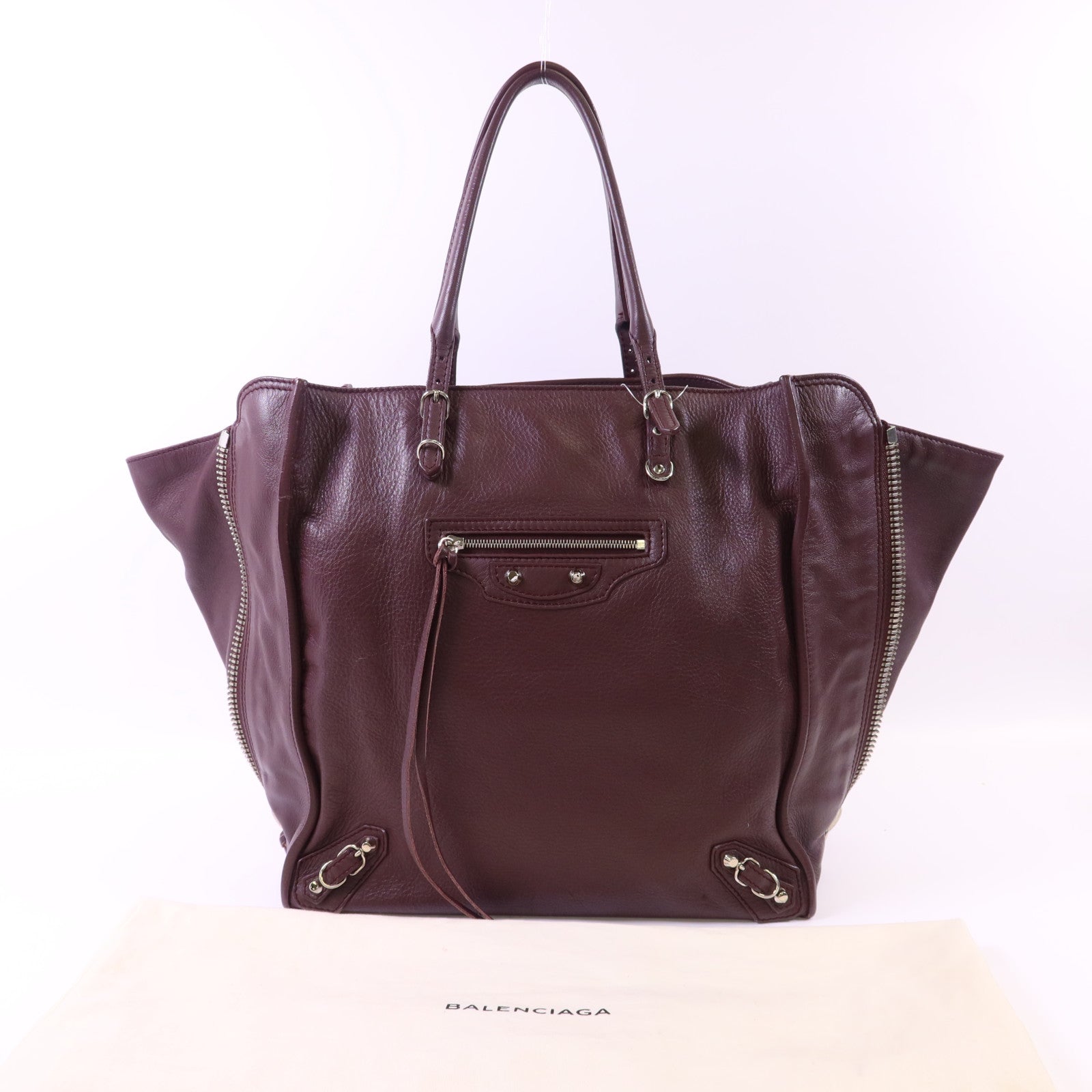 BALENCIAGA 牛皮皮革Papier Tote銀扣手挽袋