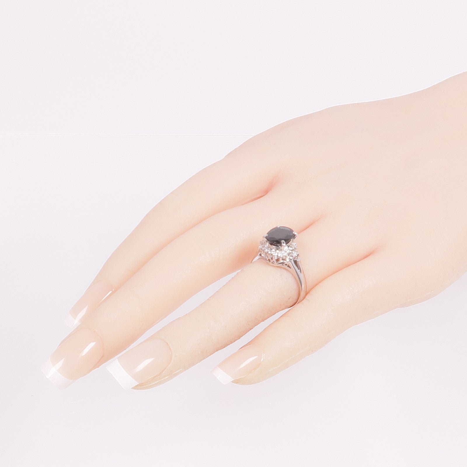 JEWELRY PT900鉑金Sapphire Diamond Ring藍寶石/鑽石戒指US#6.25