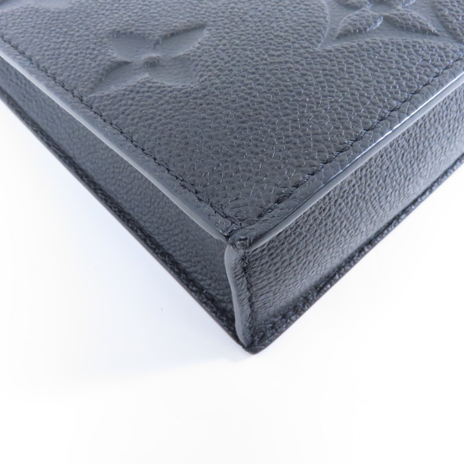 LOUIS VUITTON Monogram Empreinte Petit Sac Plat金扣手挽肩背兩用袋黑色