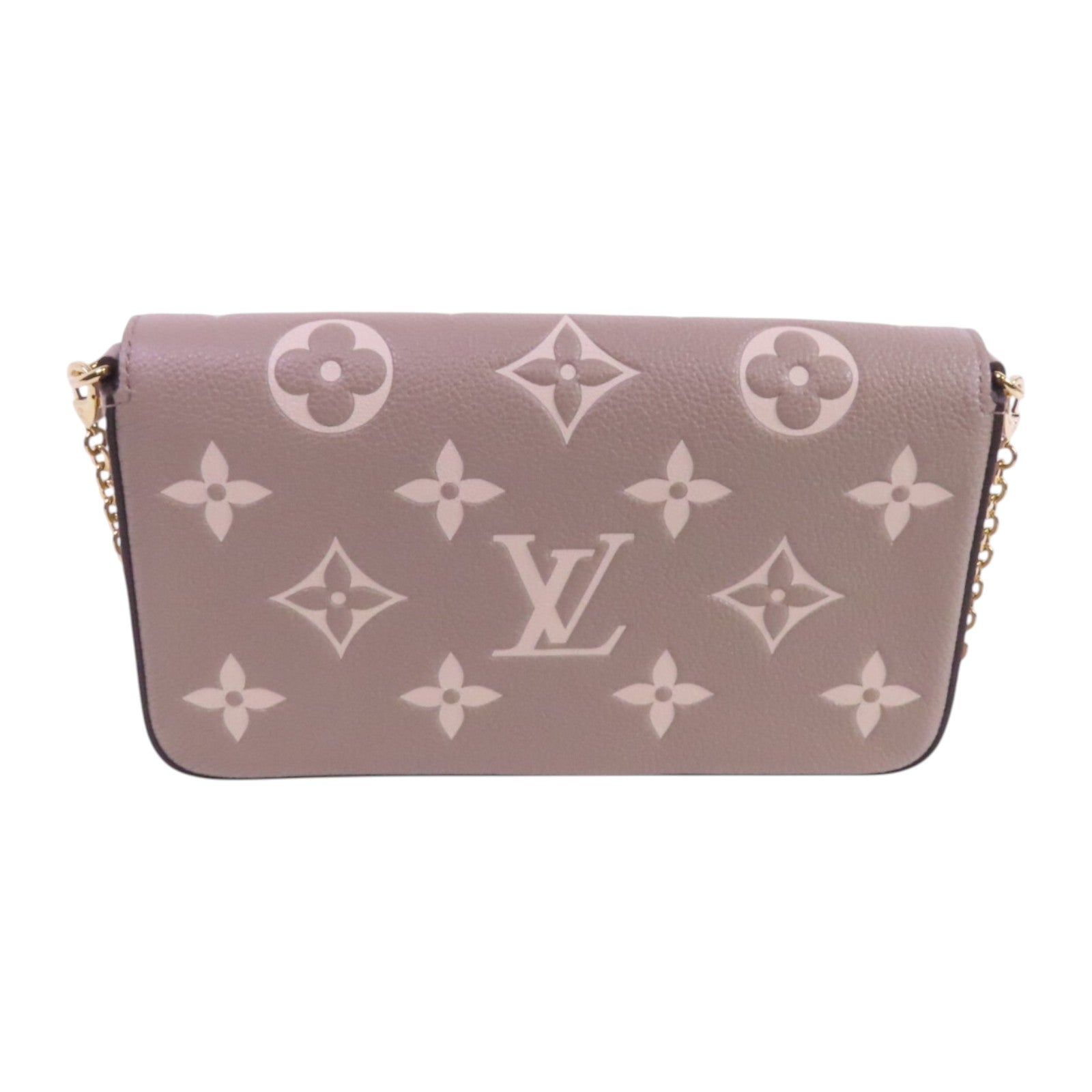 LOUIS VUITTON Monogram Empreinte Felicie Pochette金扣鏈帶肩背袋