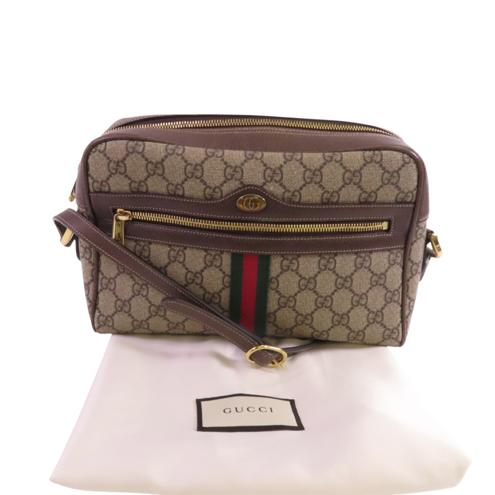 GUCCI 塗層帆布Ophidia Crossbody Bag金扣肩背袋
