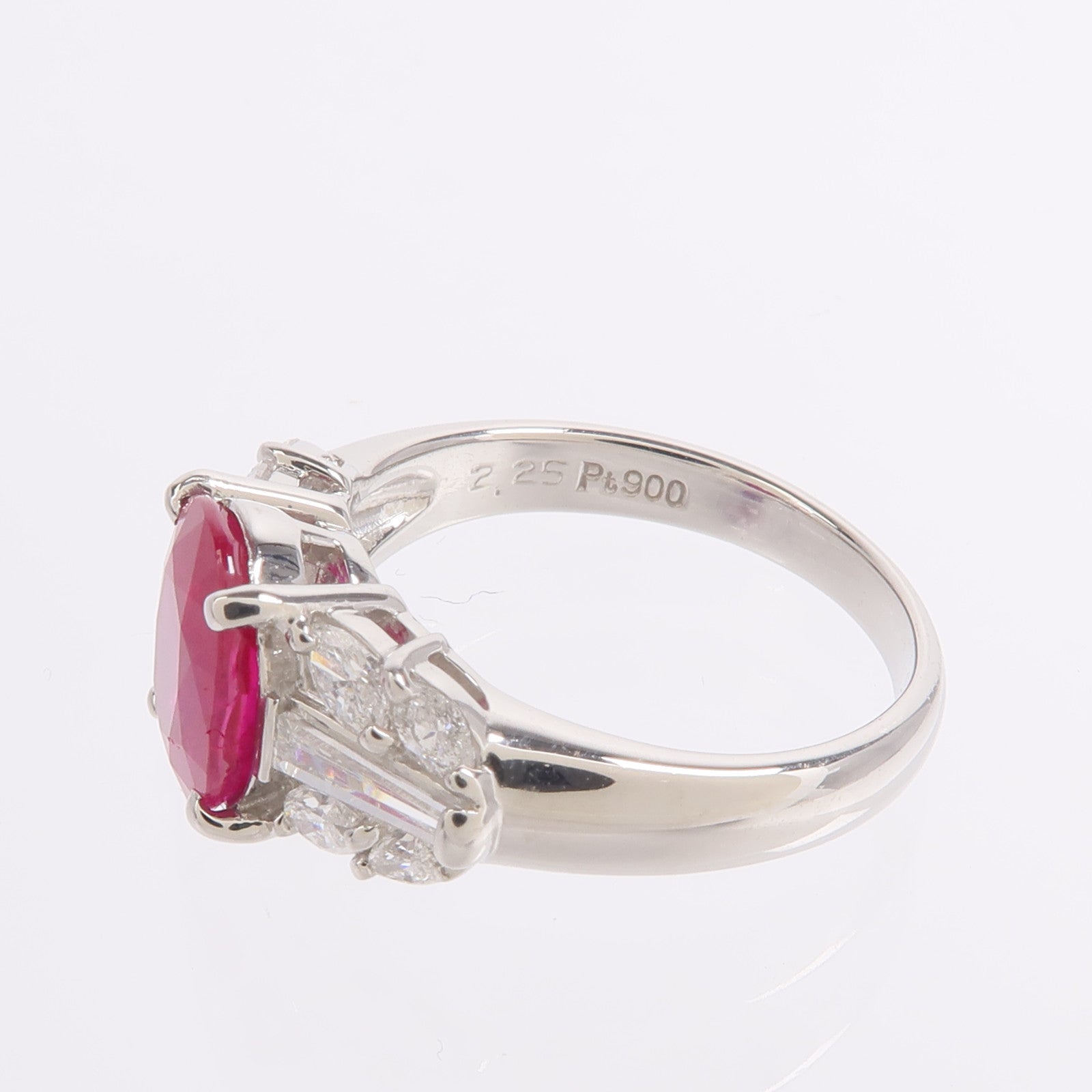 JEWELRY PT900鉑金Ruby Diamond Ring紅寶石/鑽石戒指