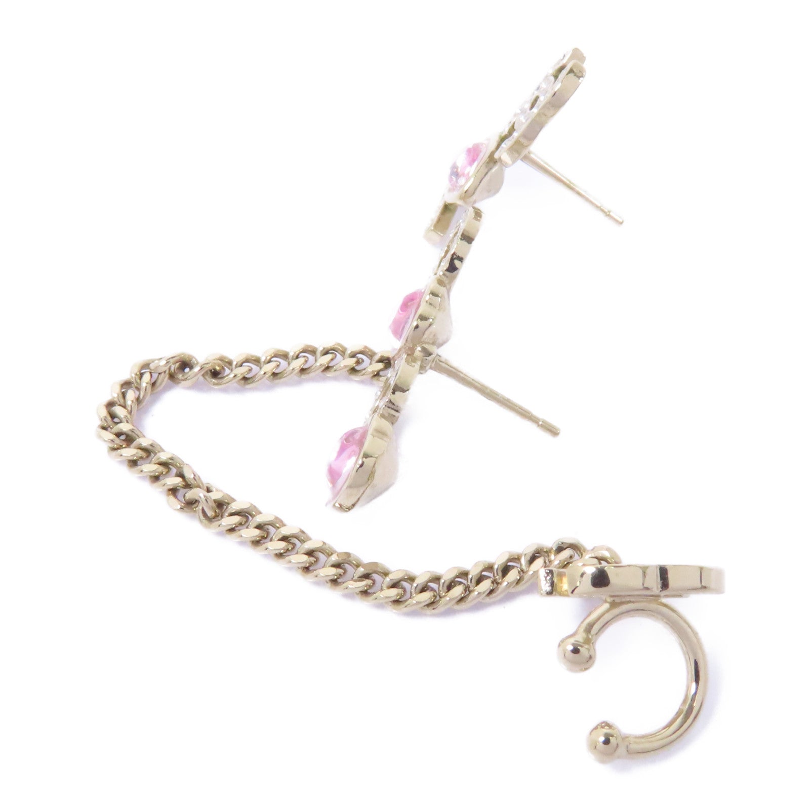 CHANEL 金屬Earrings耳環金色/粉色