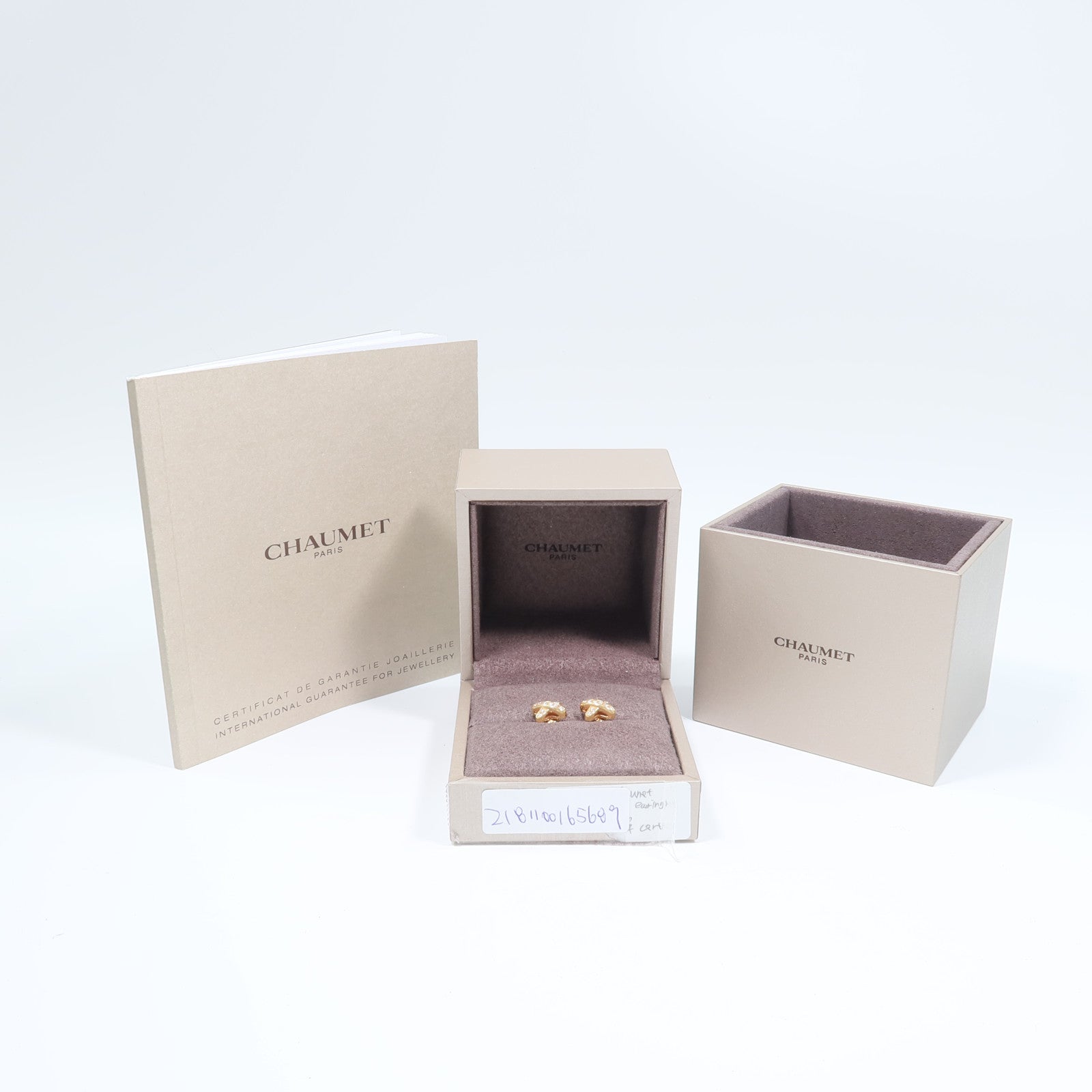 Chaumet 18K玫瑰金Jeux de Liens Earring鑽石耳環