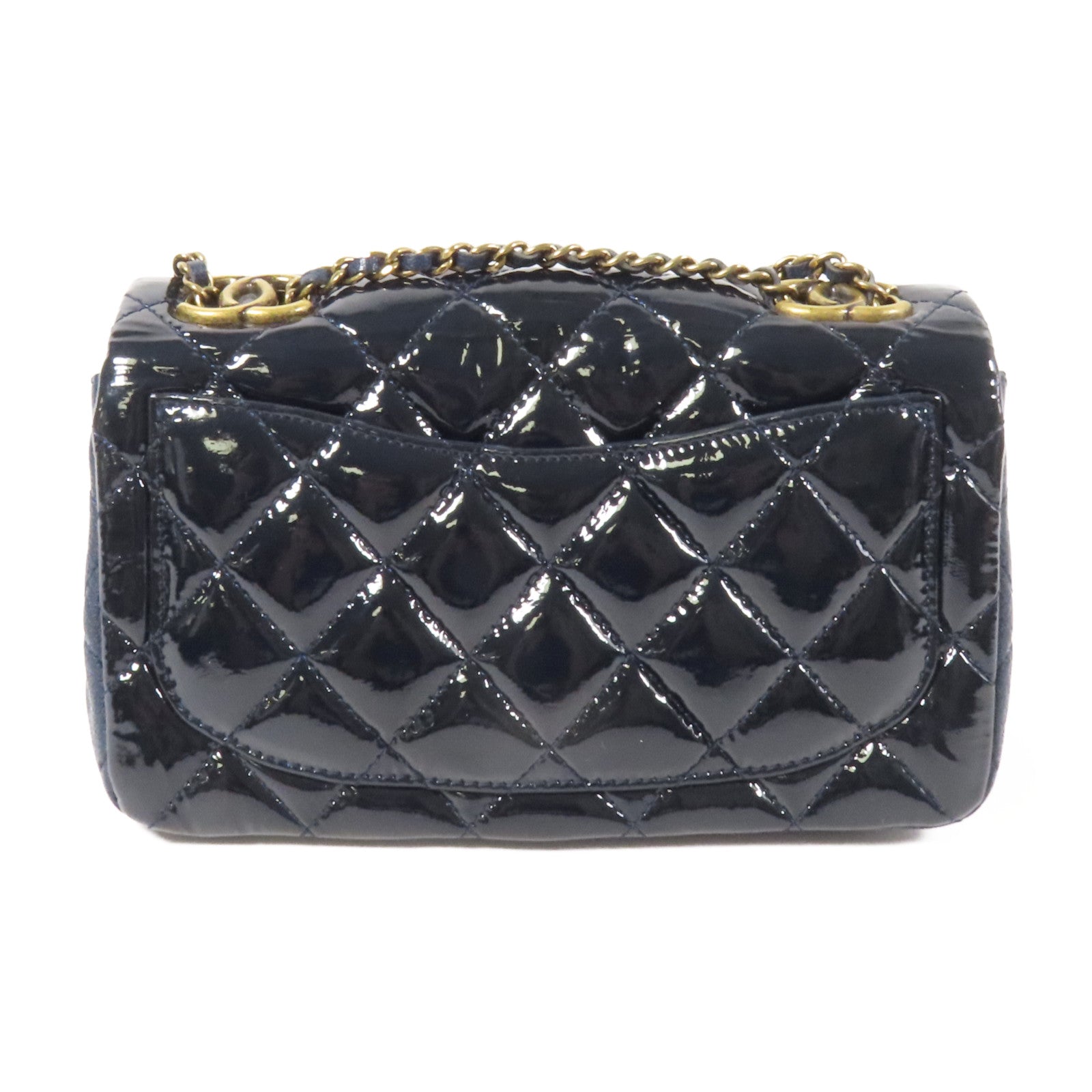 CHANEL 漆皮皮革Chain Shoulder金扣肩背袋