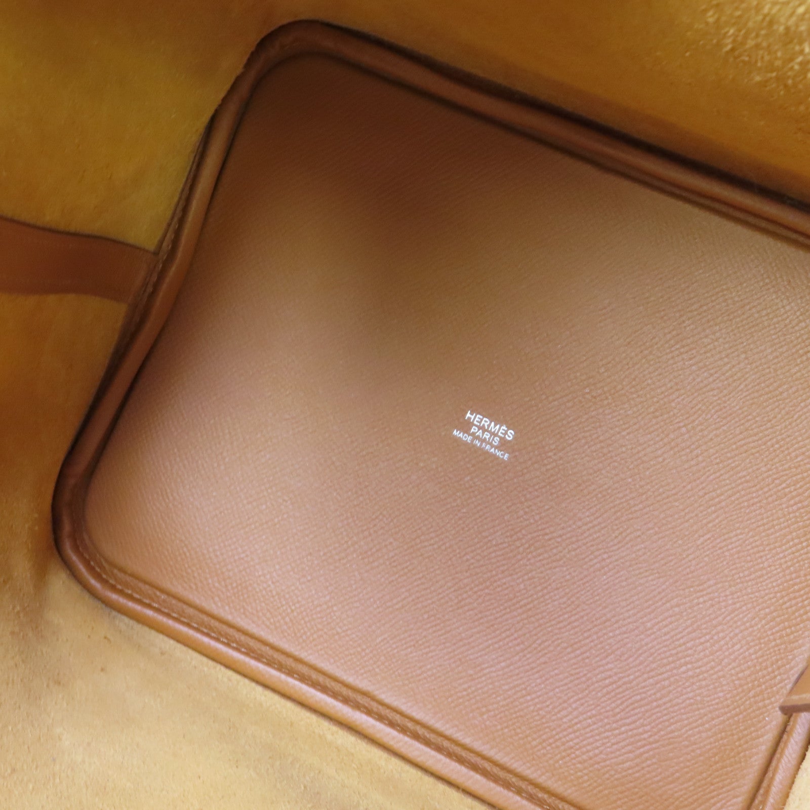 HERMES 【激減優惠】Epsom皮革Picotin MM Tote Bag銀扣手挽袋Gold金棕色